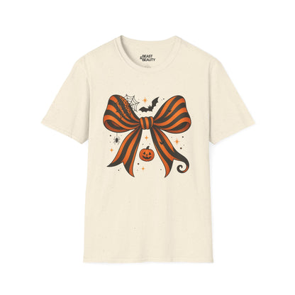 halloween bow t-shirt natural t-shirt uk Halloween gift idea