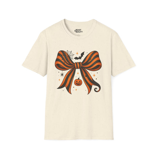 halloween bow t-shirt natural t-shirt uk Halloween gift idea