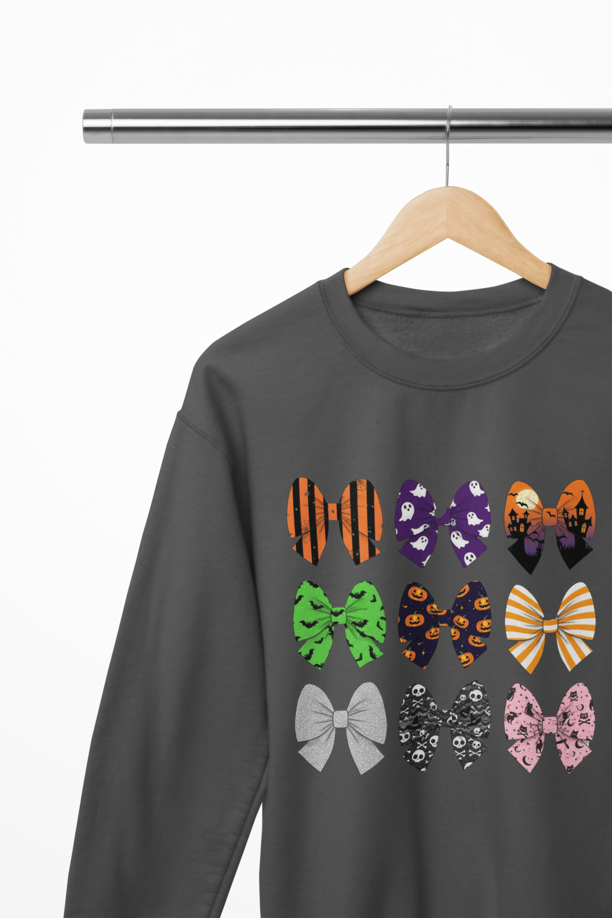Beast and Beauty Halloween Bows Sweatshirt | Spooky Coquette Autumn Jumper