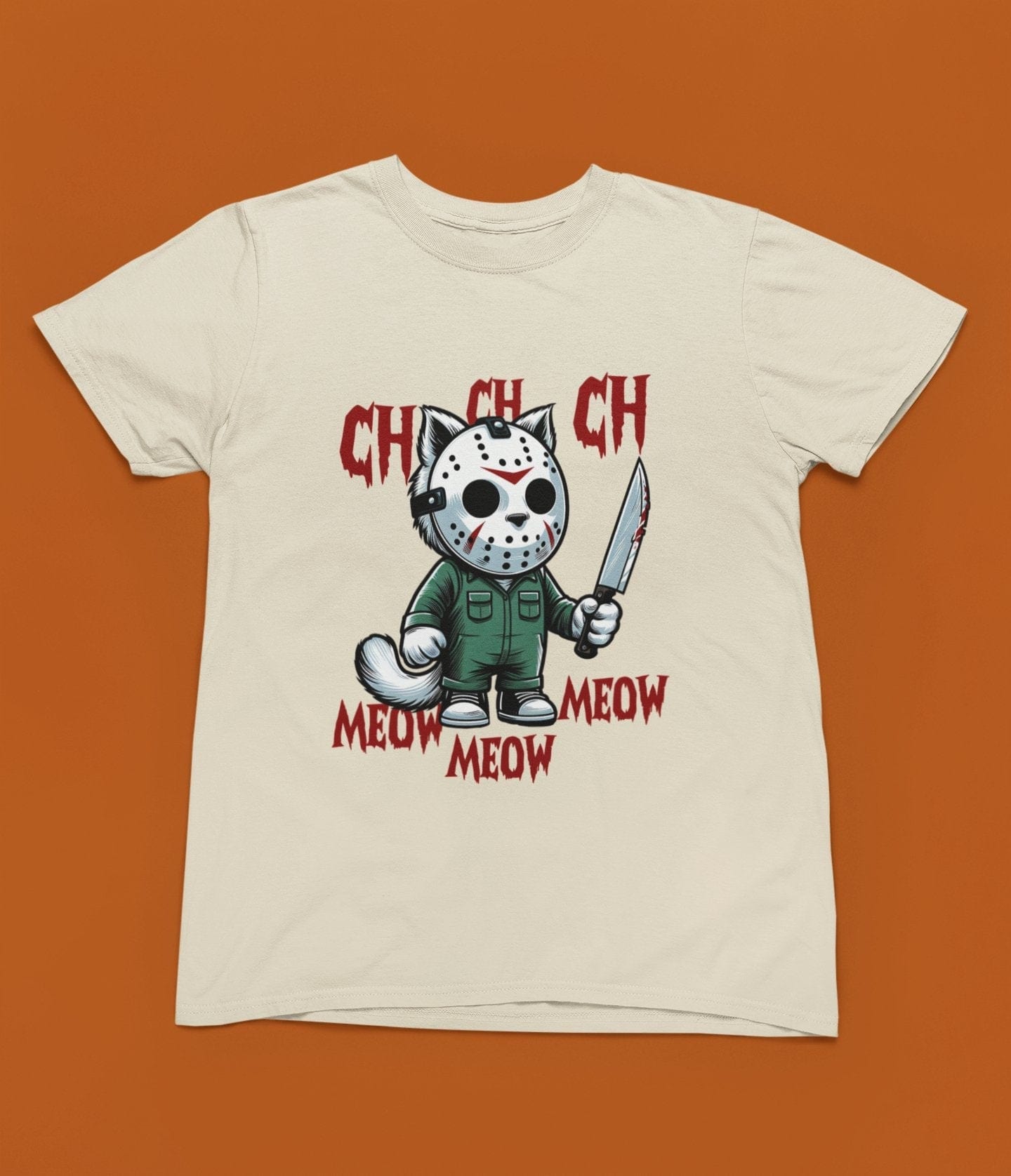 My Store Halloween Ch Ch Meow Meow Funny Horror Cat Halloween Sweatshirt & T-Shirt