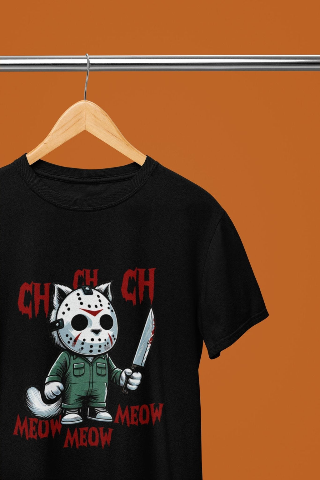 My Store Halloween Black / Small / T-Shirt Ch Ch Meow Meow Funny Horror Cat Halloween Sweatshirt & T-Shirt