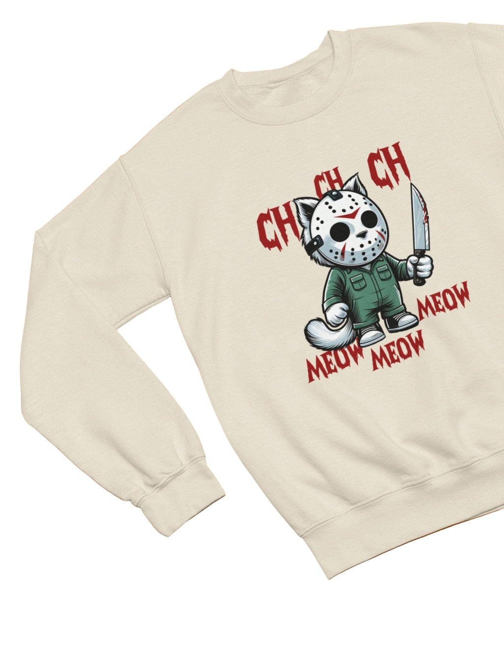 My Store Halloween Ch Ch Meow Meow Funny Horror Cat Halloween Sweatshirt & T-Shirt