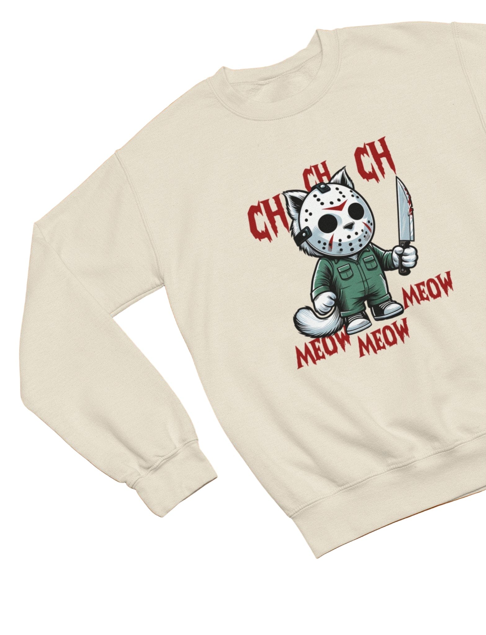 My Store Halloween Ch Ch Meow Meow Funny Horror Cat Halloween Sweatshirt & T-Shirt