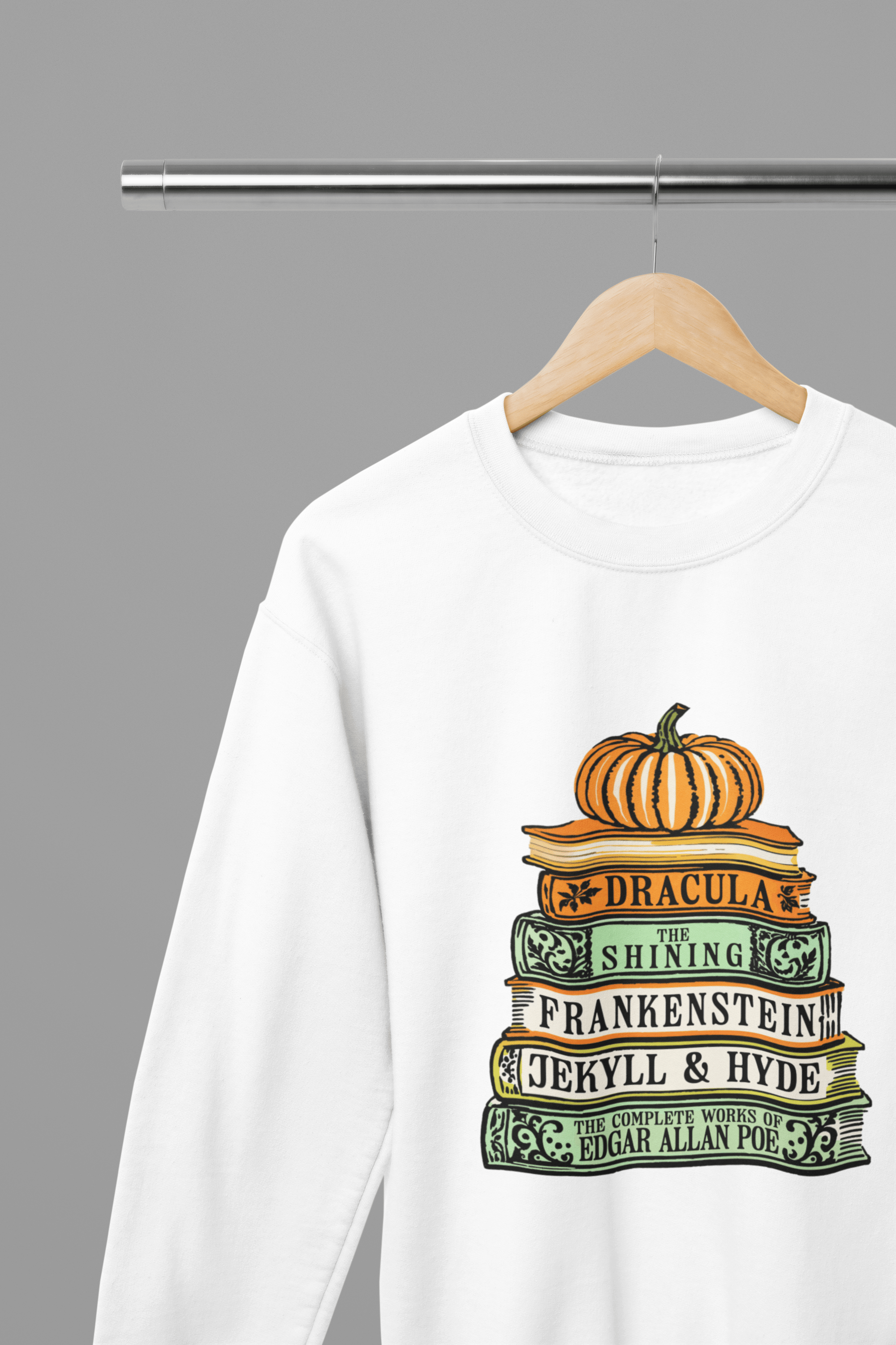 My Store Halloween White / Small / Sweatshirt Classic Horror Books Sweatshirt & T-Shirt – Halloween Literature Top
