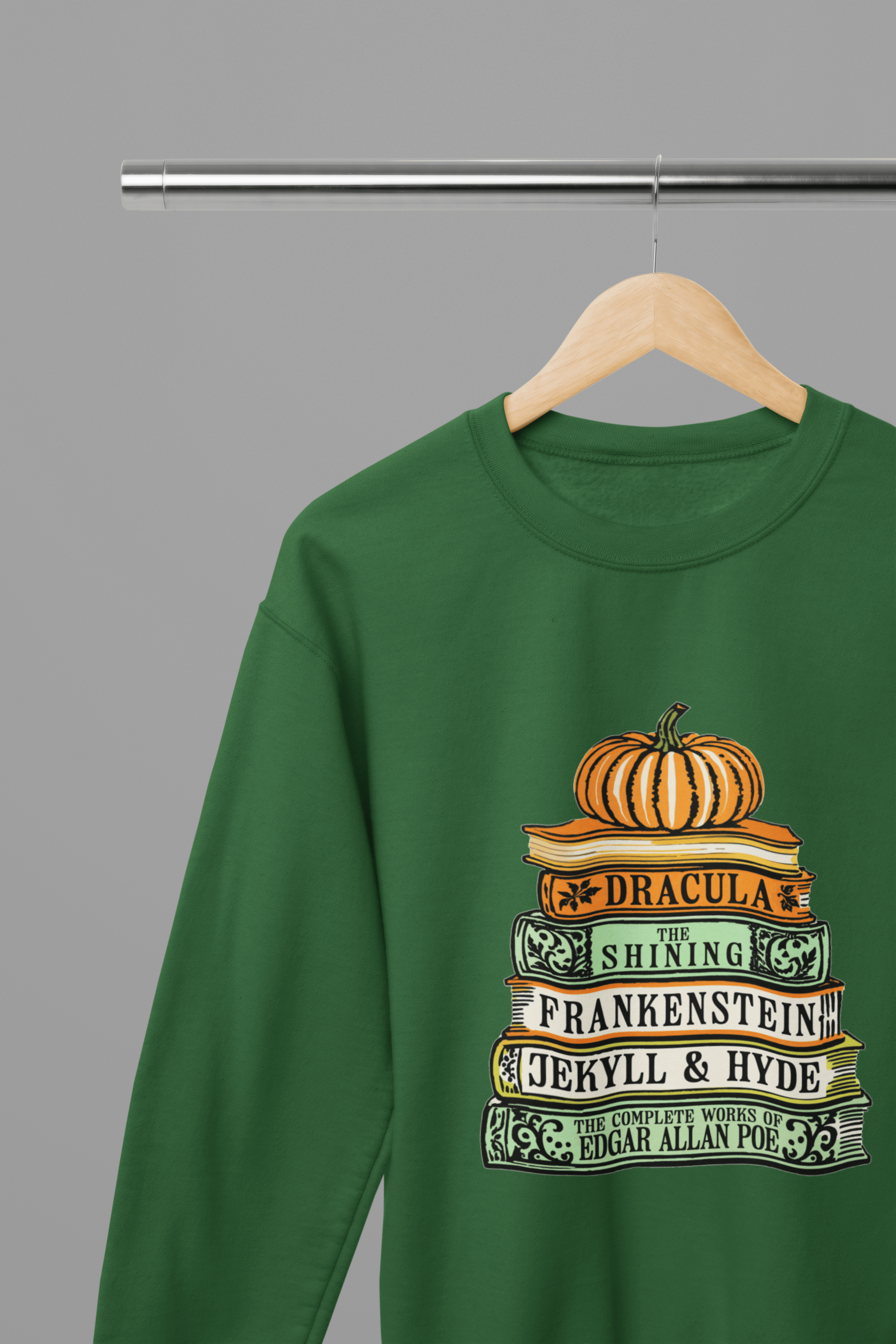 My Store Halloween Green / Small / Sweatshirt Classic Horror Books Sweatshirt & T-Shirt – Halloween Literature Top