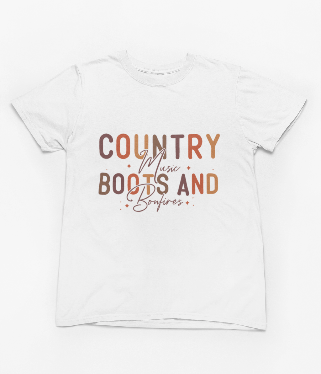 My Store Halloween T-Shirt / S (Adult) / White Country Music Boots and Bonfires Sweatshirt | Autumn Jumper
