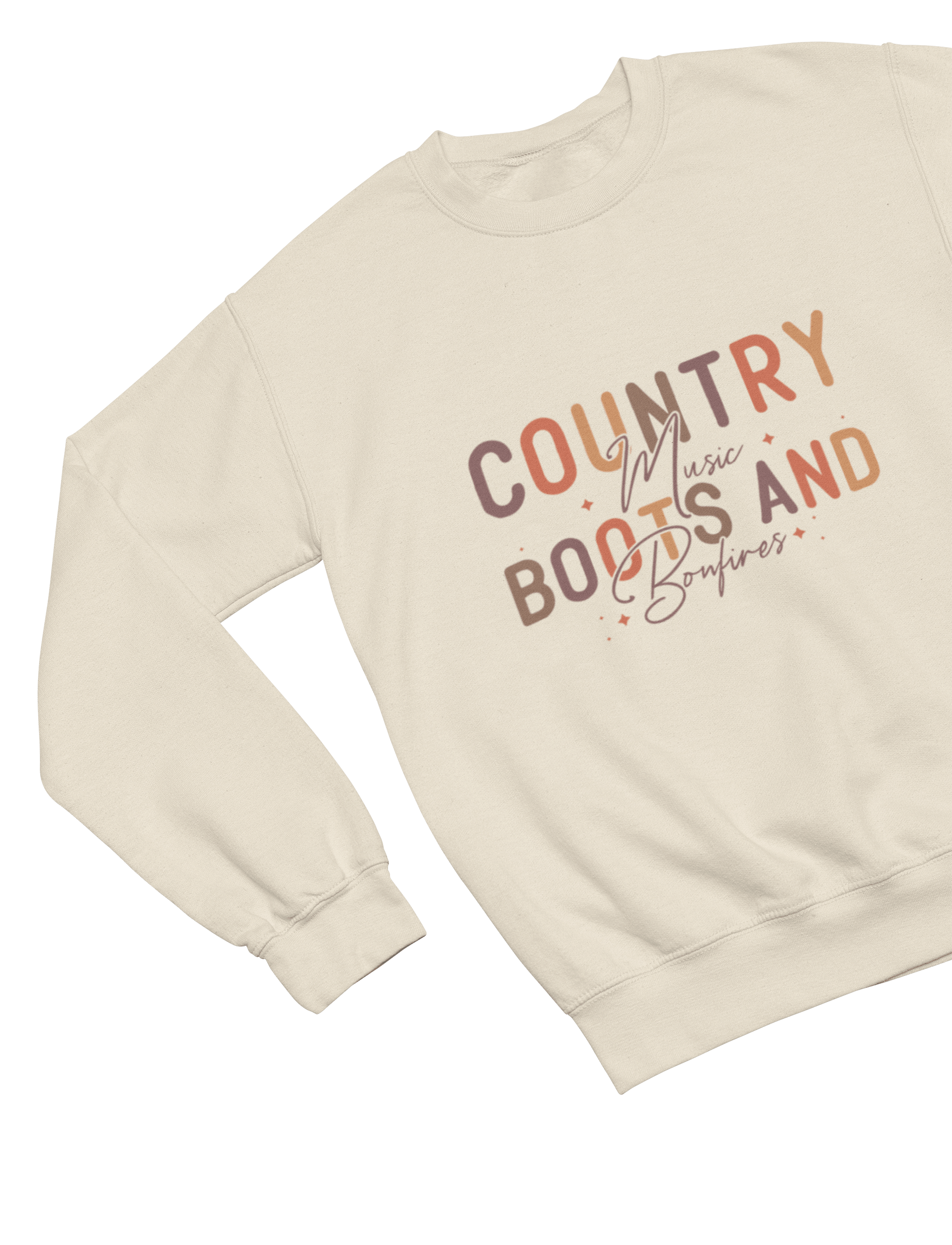 My Store Halloween Sweatshirt / S (Adult) / Beige Country Music Boots and Bonfires Sweatshirt | Autumn Jumper