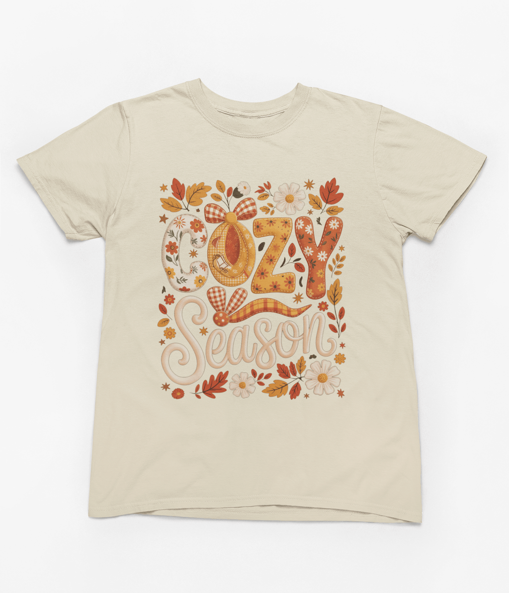 My Store Halloween T-Shirt / S (Adult) / Beige Cozy Season Autumn Sweatshirt | Fall Flowers & Leaves Jumper