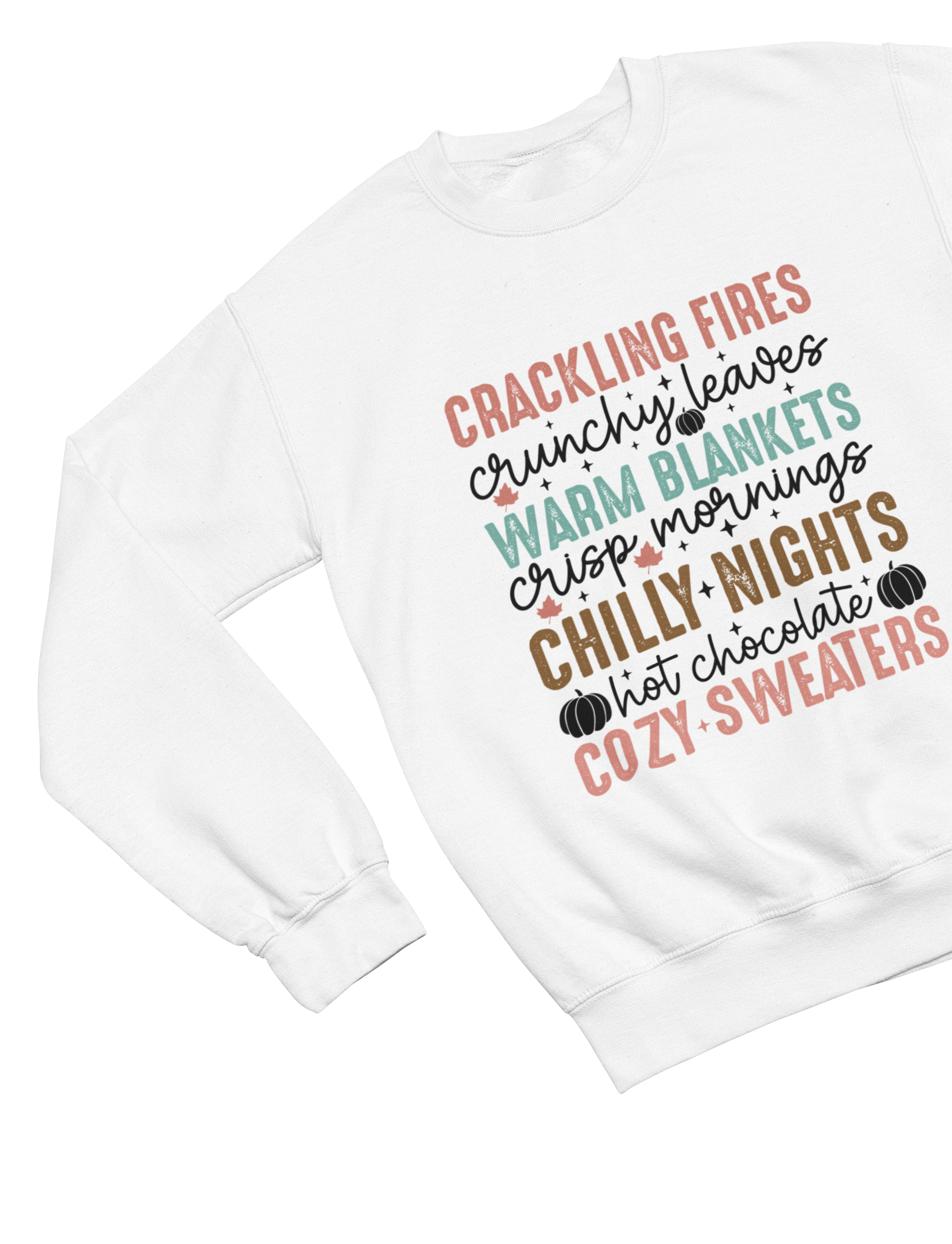My Store Halloween Sweatshirt / S (Adult) / White Cozy Season Autumn Sweatshirt | Retro Fall Flowers Jumper