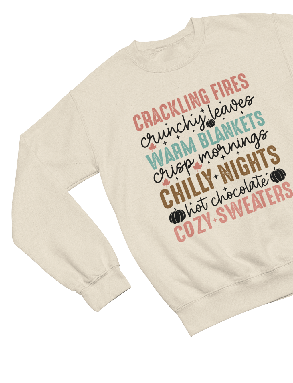 My Store Halloween Sweatshirt / S (Adult) / Beige Cozy Season Autumn Sweatshirt | Retro Fall Flowers Jumper