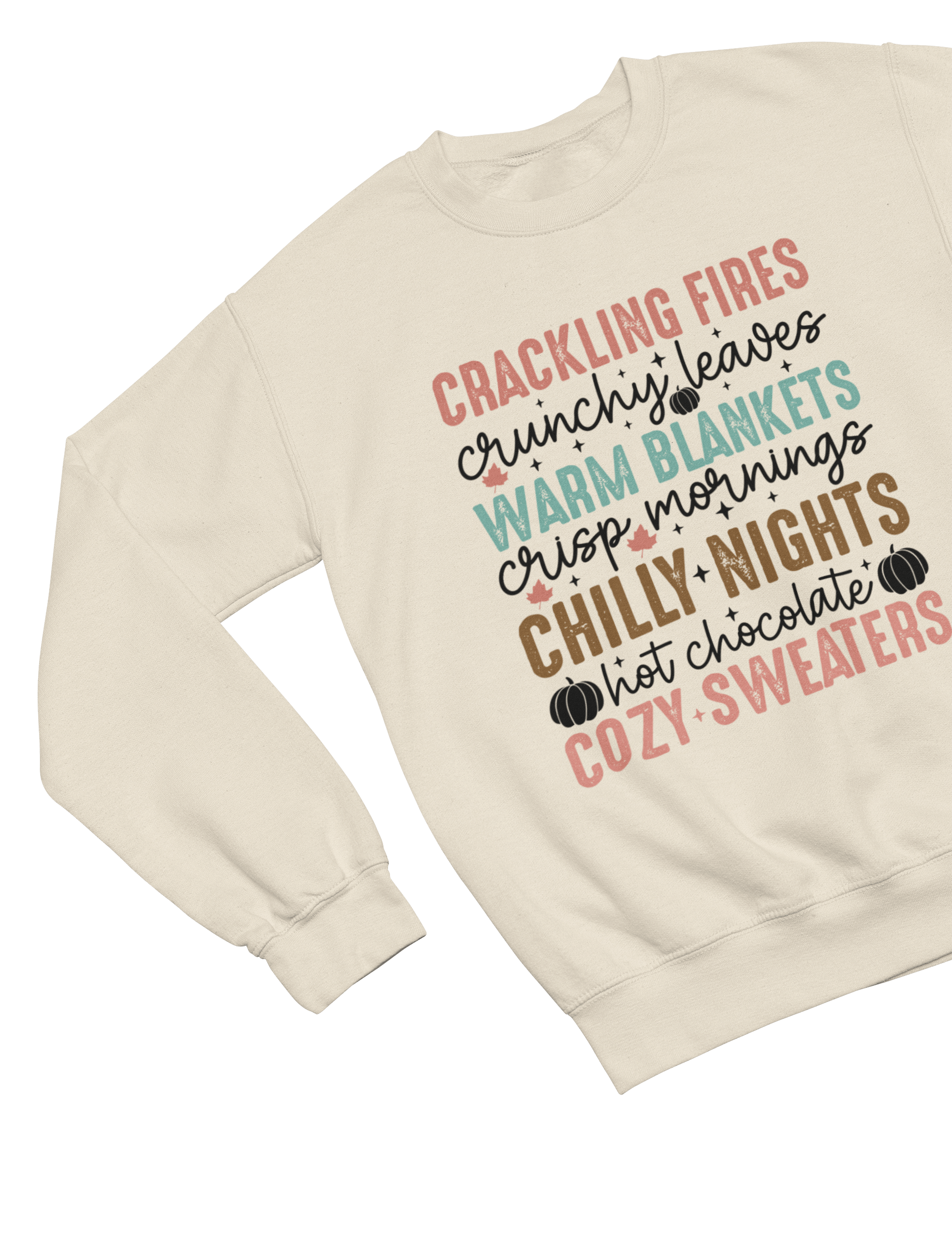 My Store Halloween Sweatshirt / S (Adult) / Beige Cozy Season Autumn Sweatshirt | Retro Fall Flowers Jumper