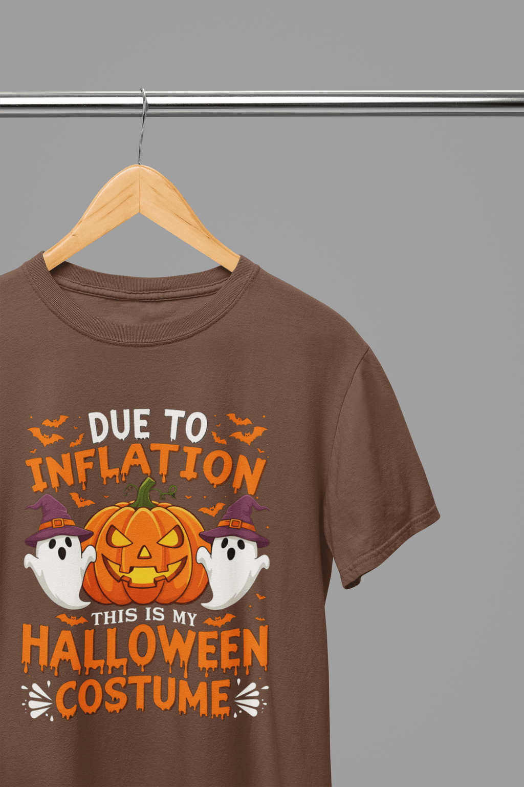 My Store Halloween Brown / Small / T-Shirt Due To Inflation Costume | Funny Halloween Sweatshirt & T-Shirt