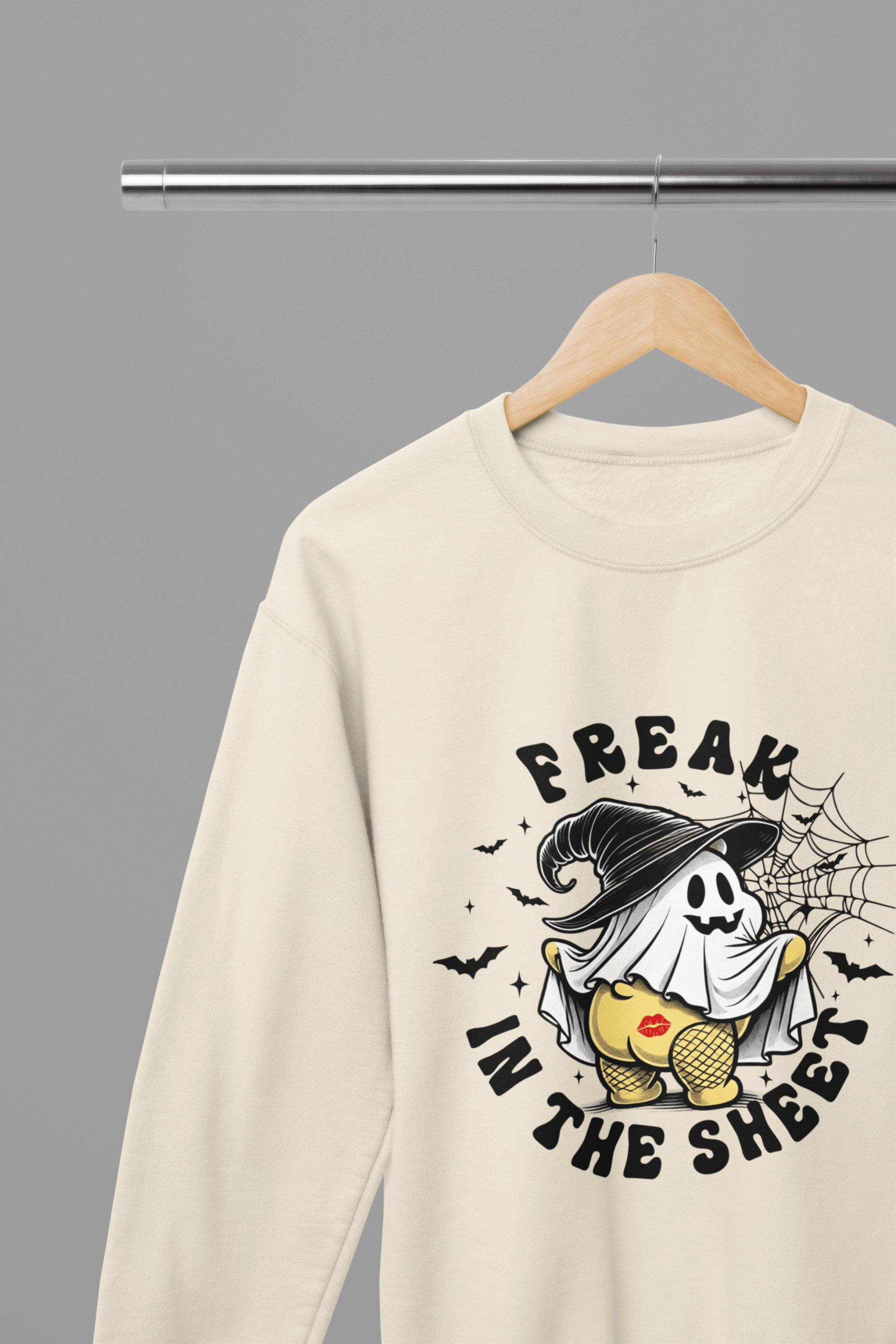 My Store Halloween Beige / Small / Sweatshirt Freak in the Sheet Sweatshirt & T-Shirt – Funny Halloween Ghost Top
