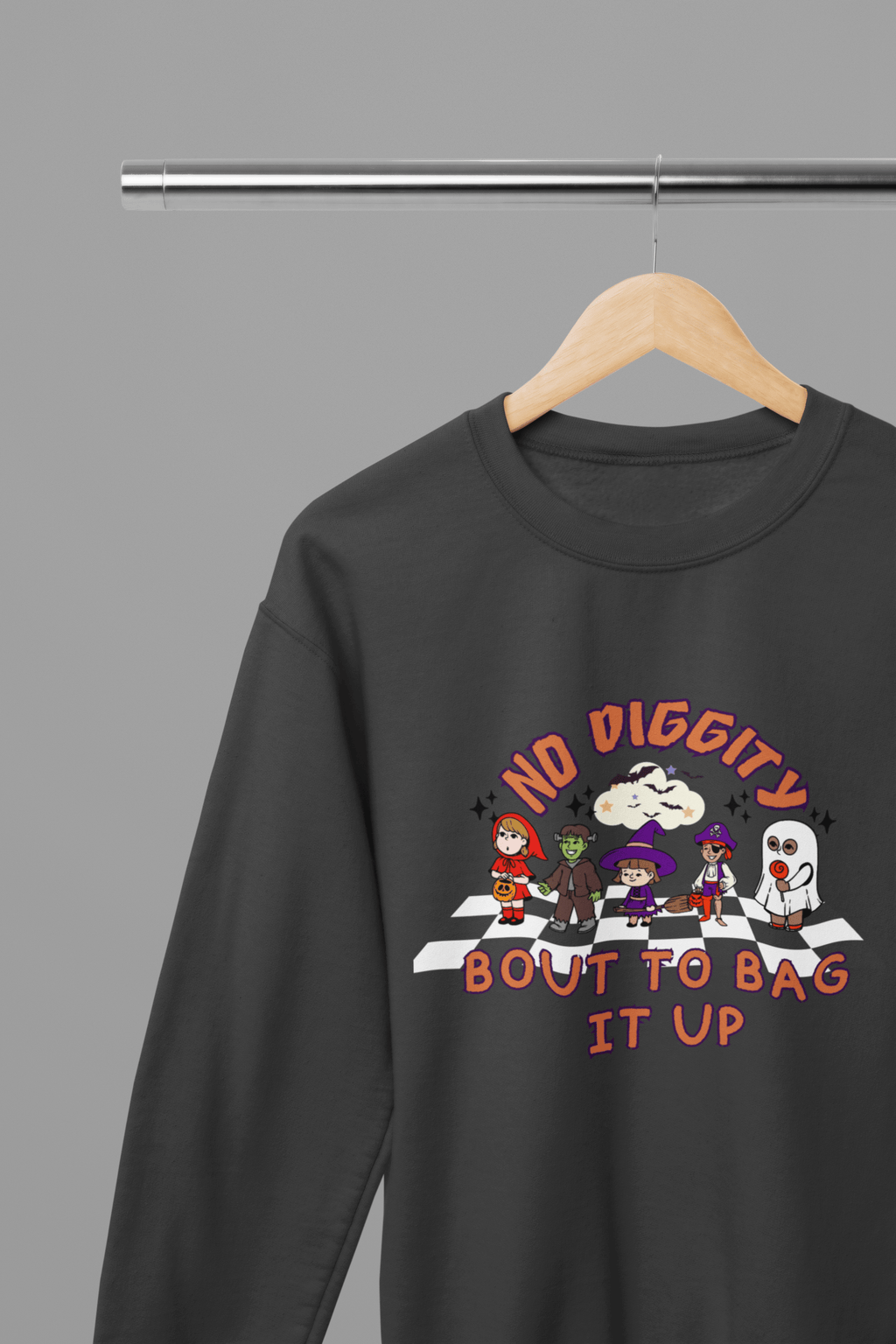 My Store Halloween Grey / Small / Sweatshirt Funny Halloween Sweatshirt & T-Shirt | No Diggity Bout To Bag It Up