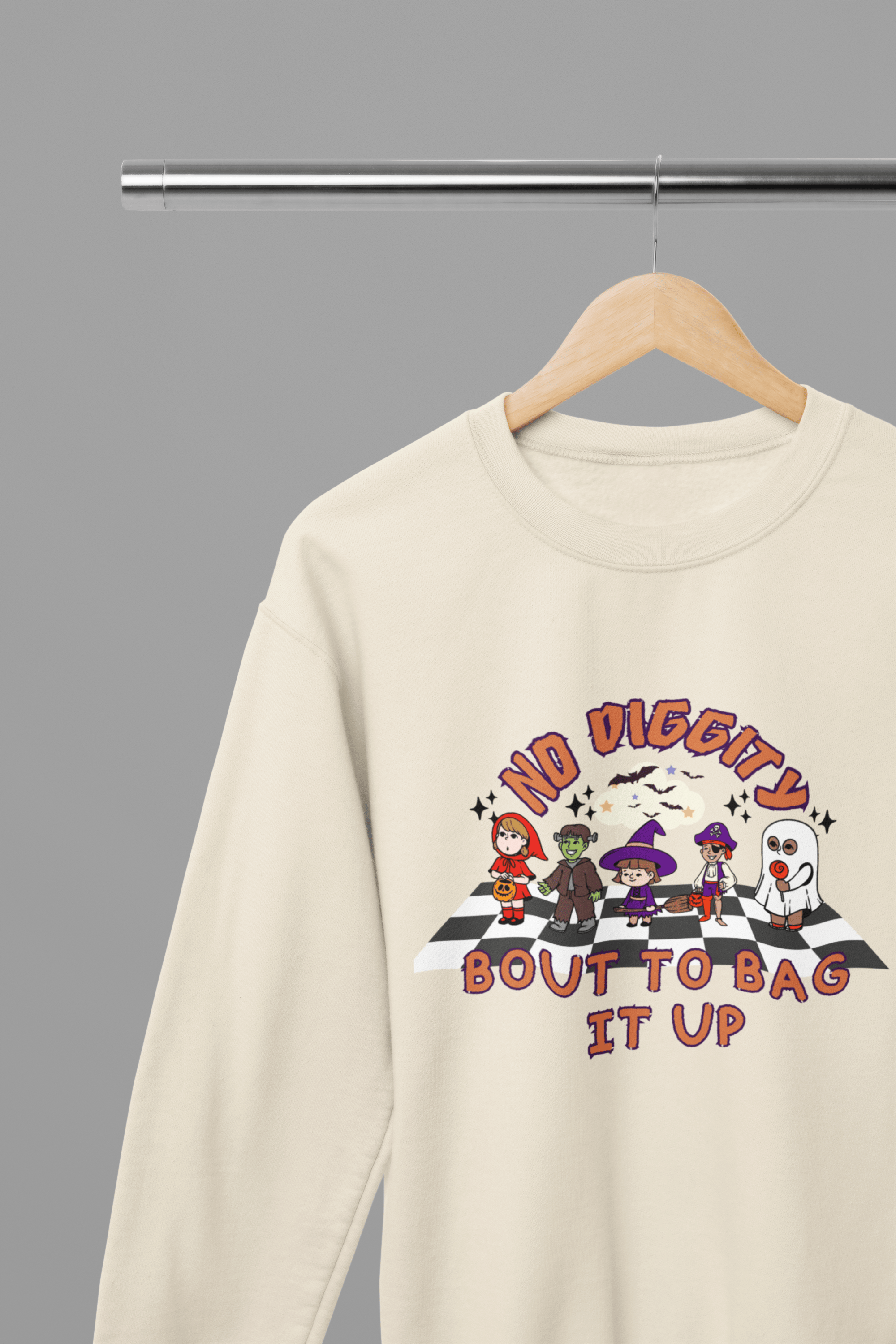 My Store Halloween Beige / Small / Sweatshirt Funny Halloween Sweatshirt & T-Shirt | No Diggity Bout To Bag It Up