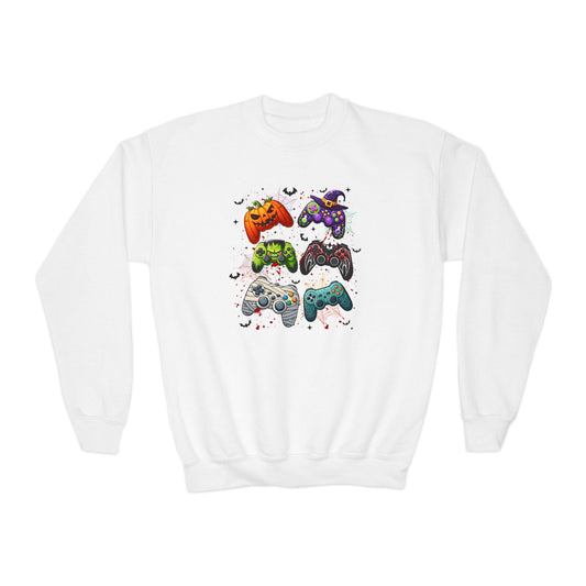 Halloween Gamer Kids Sweatshirt White / XS gift_idea unique_gift personalised_gift