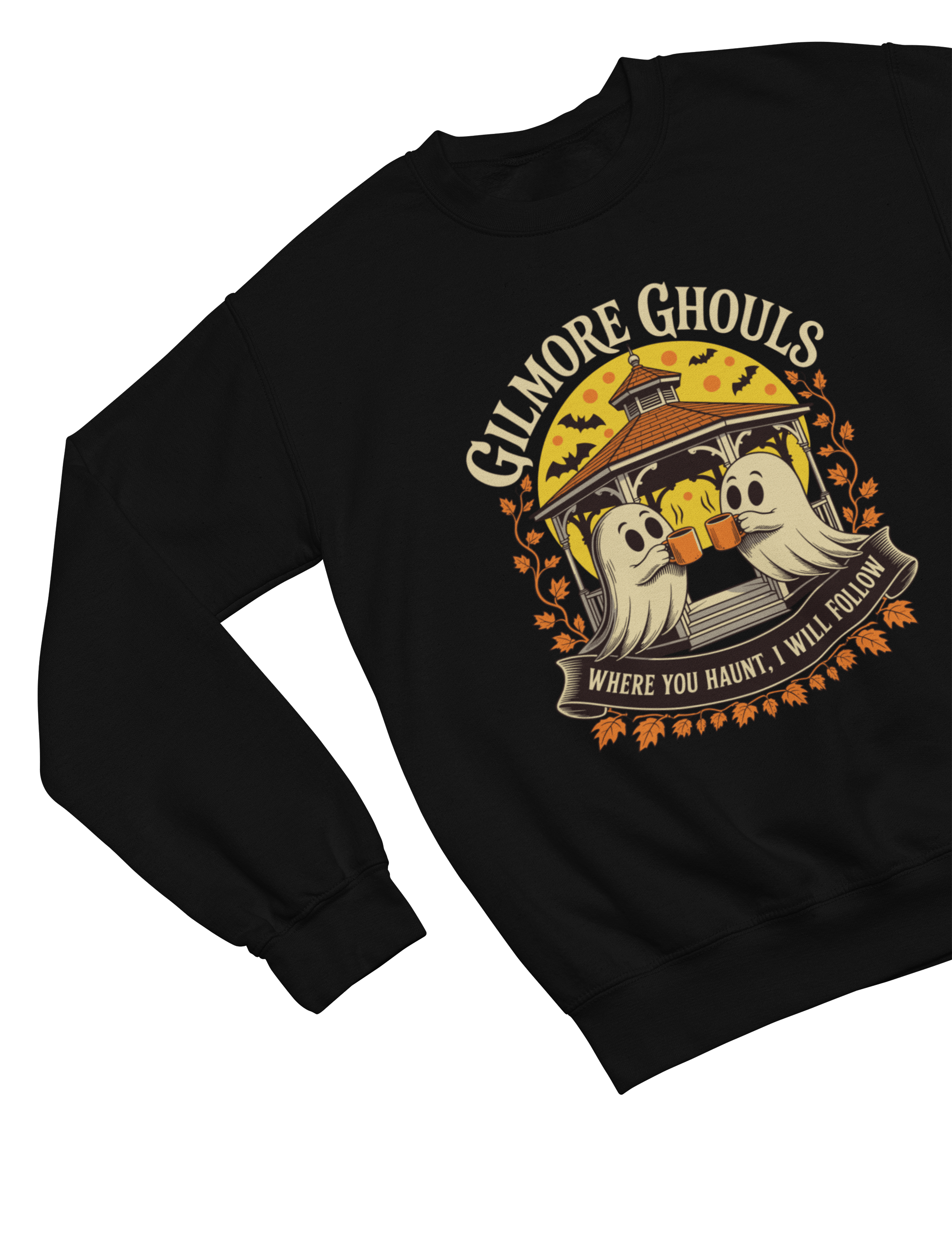 My Store Halloween Sweatshirt / S (Adult) / Black Gilmore Ghouls Halloween Sweatshirt | Cozy Autumn Ghost Jumper