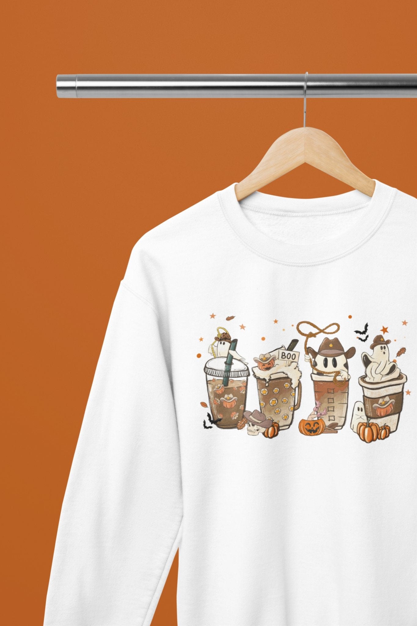My Store Halloween White / Small / Sweatshirt Halloween Coffee Drinks Sweatshirt & T-Shirt | Spooky Latte Design