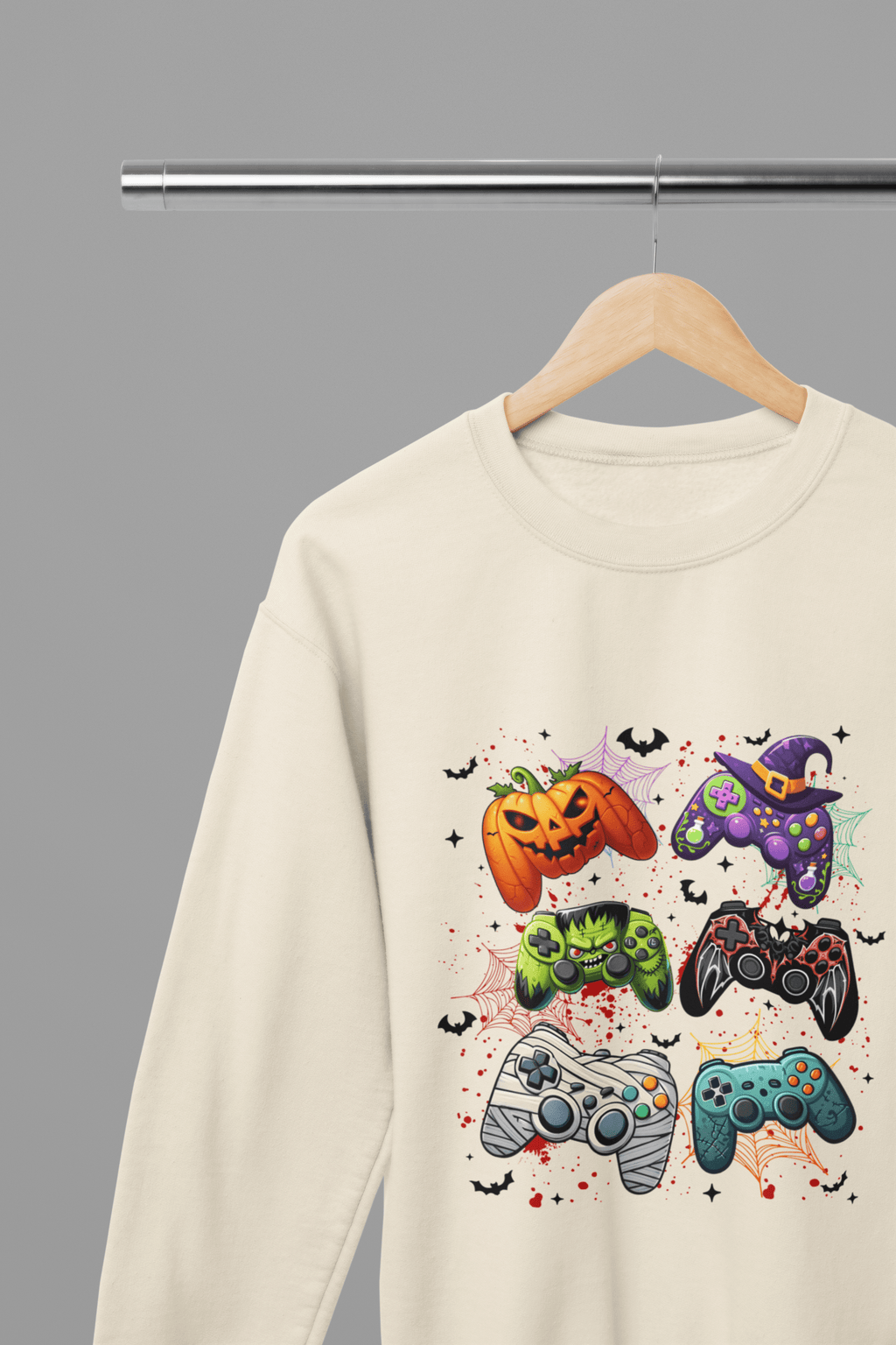 My Store Halloween Sweatshirt / Beige / Small Halloween Gamer Sweatshirt & T-Shirt | Funny Spooky Gaming Jumper UK