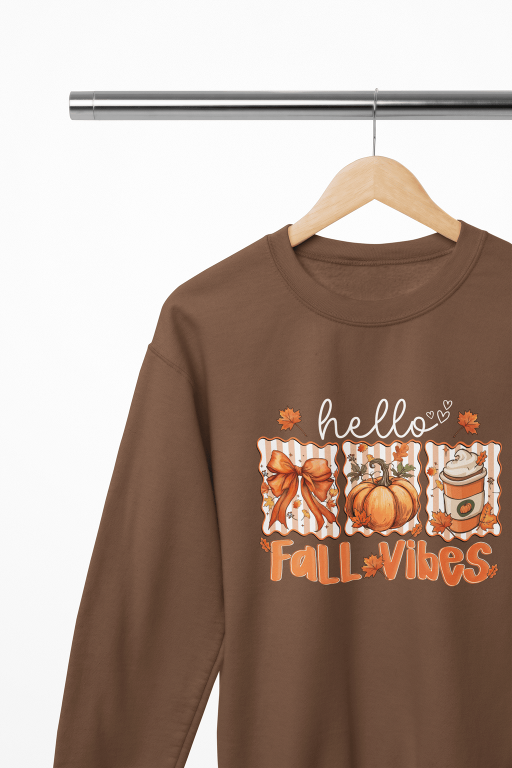 My Store Halloween Hello Fall Vibes Sweatshirt | Cozy Autumn Pumpkin Spice Jumper