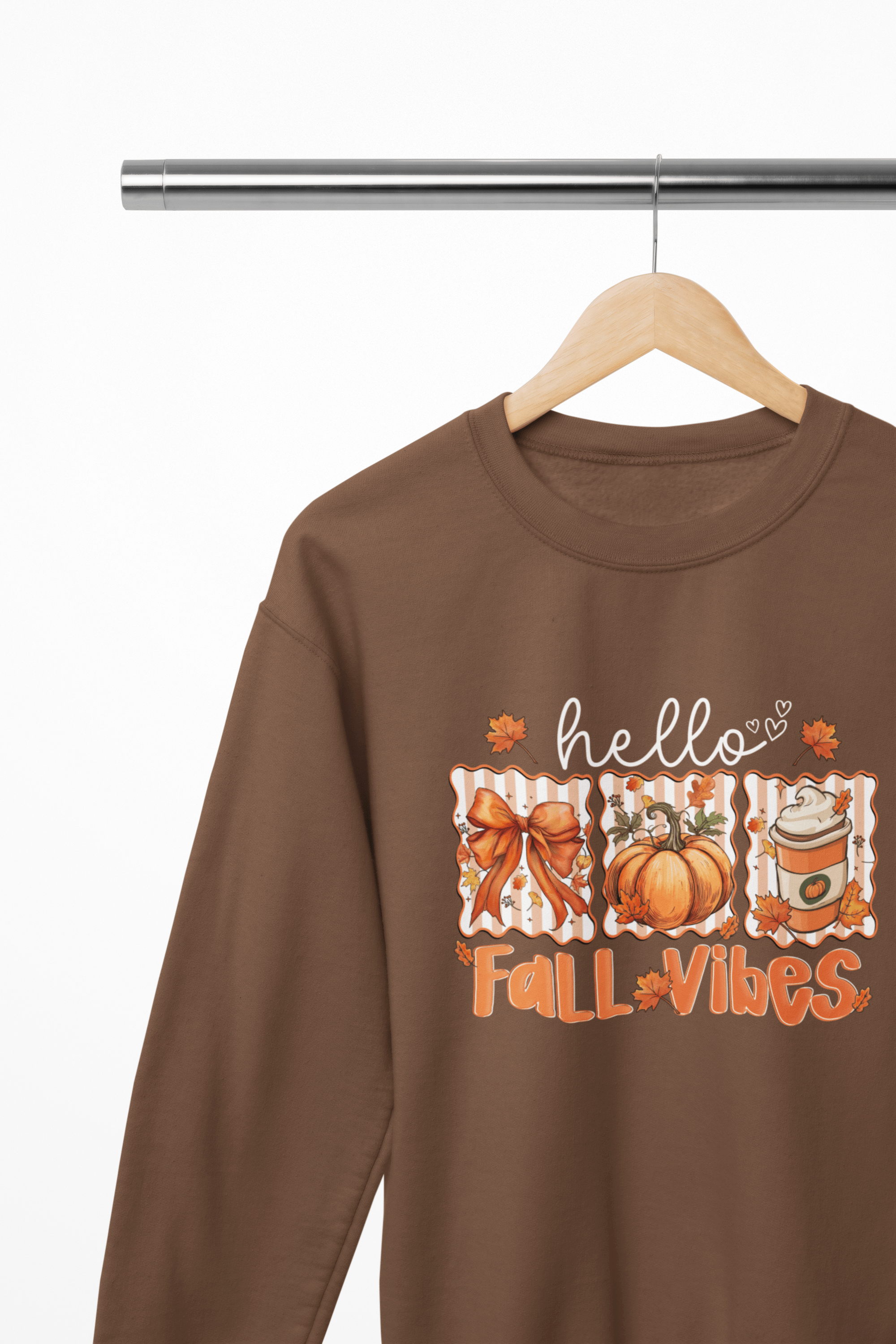 My Store Halloween Hello Fall Vibes Sweatshirt | Cozy Autumn Pumpkin Spice Jumper