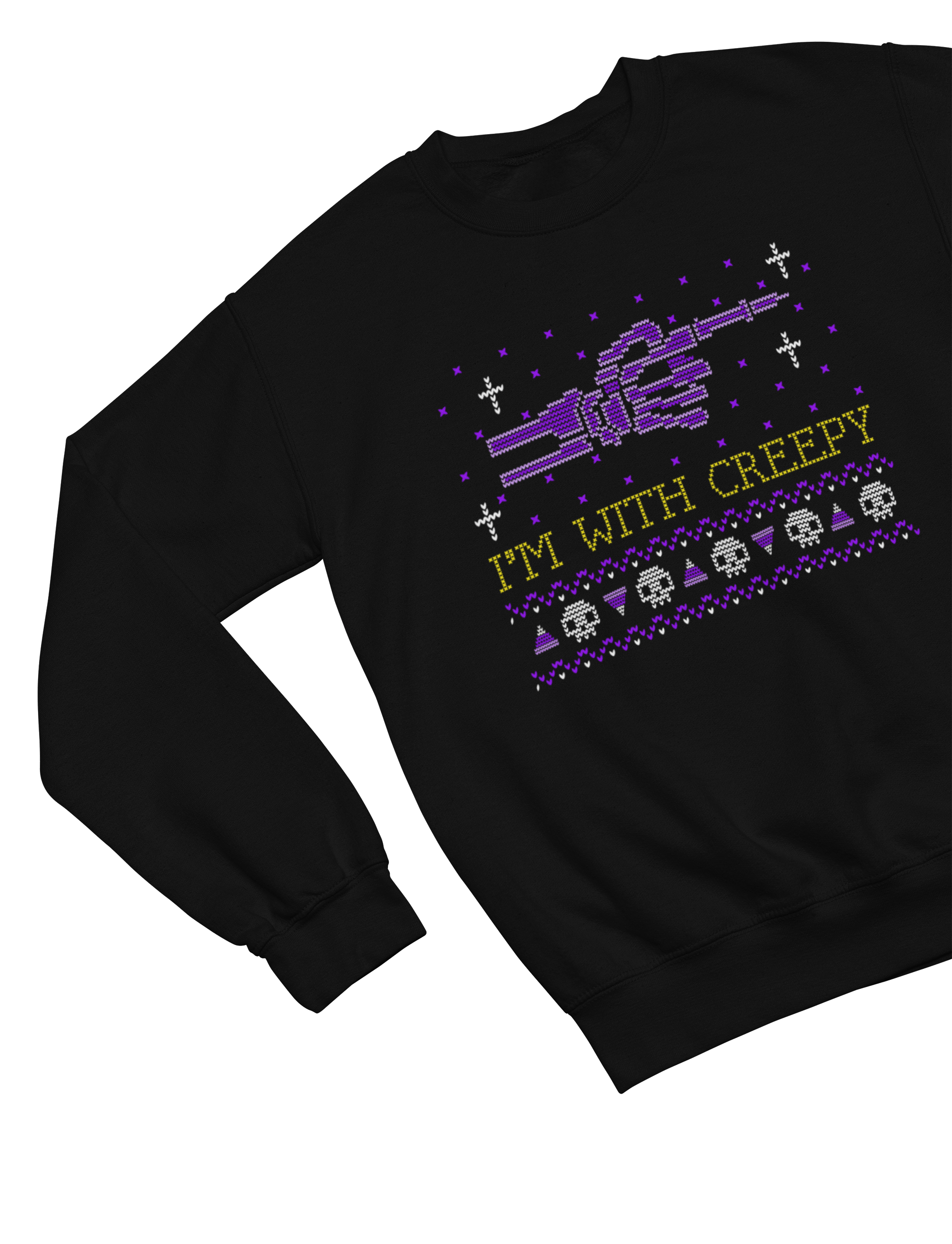 My Store Halloween Sweatshirt / S (Adult) I’m With Creepy Halloween Sweatshirt | Funny Ugly Sweater Jumper