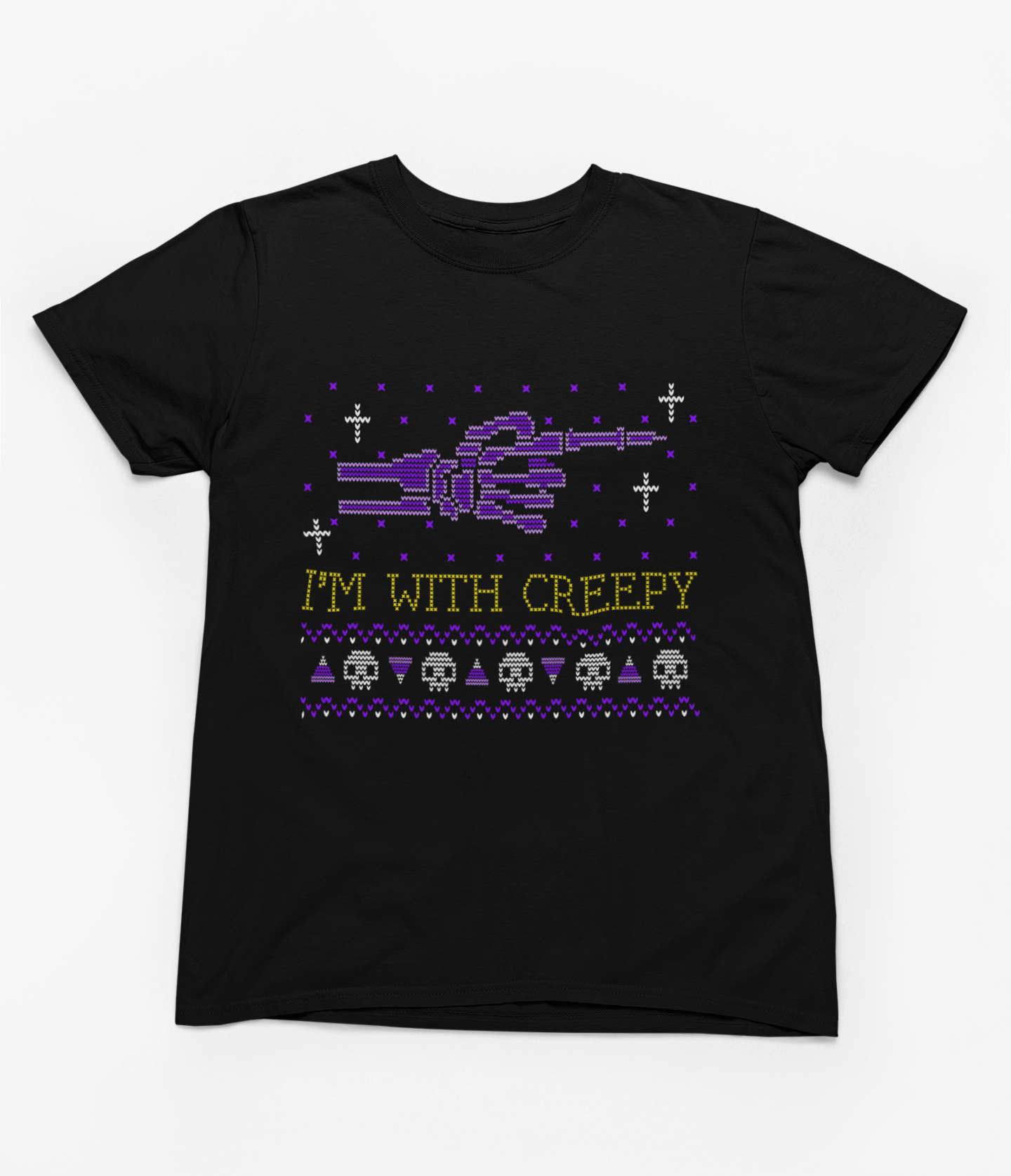 My Store Halloween T-Shirt / S (Adult) I’m With Creepy Halloween Sweatshirt | Funny Ugly Sweater Jumper