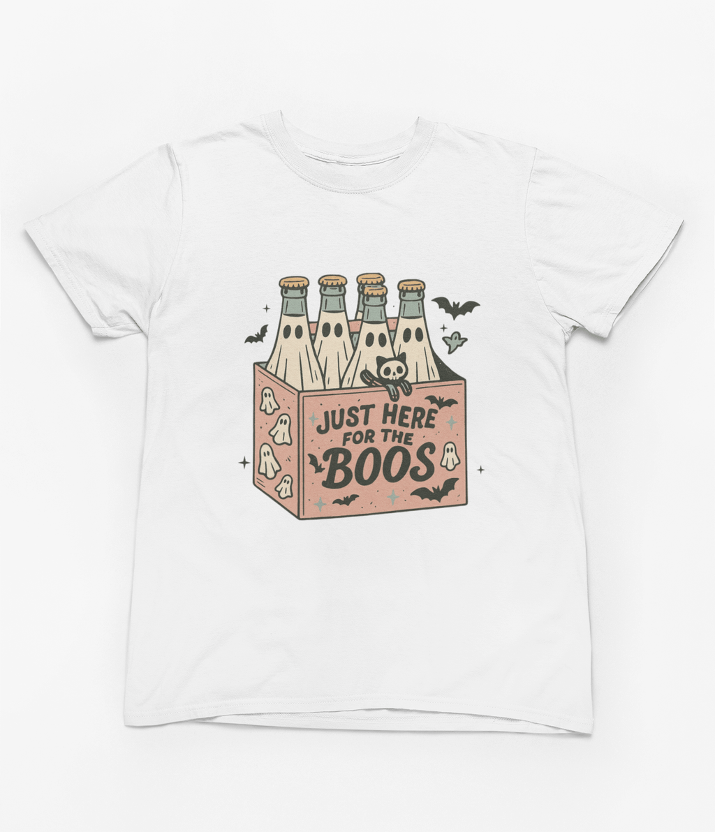 My Store Halloween T-Shirt / S (Adult) Just Here for the Boos Sweatshirt | Funny Halloween Drinking Jumper