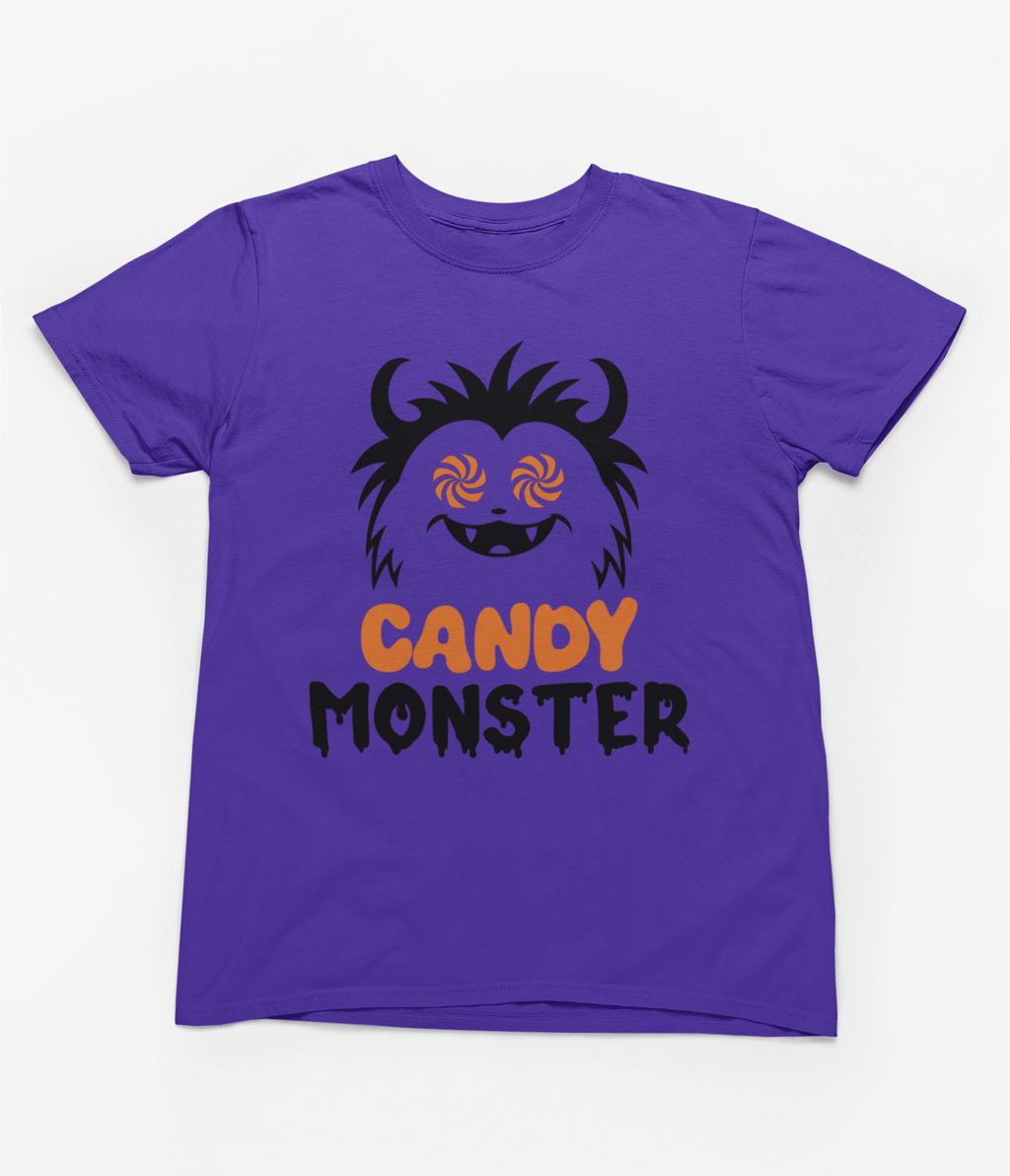 My Store Halloween T-Shirt / 3-4 years Kids Candy Monster Halloween Sweatshirt | Spooky Fun Jumper