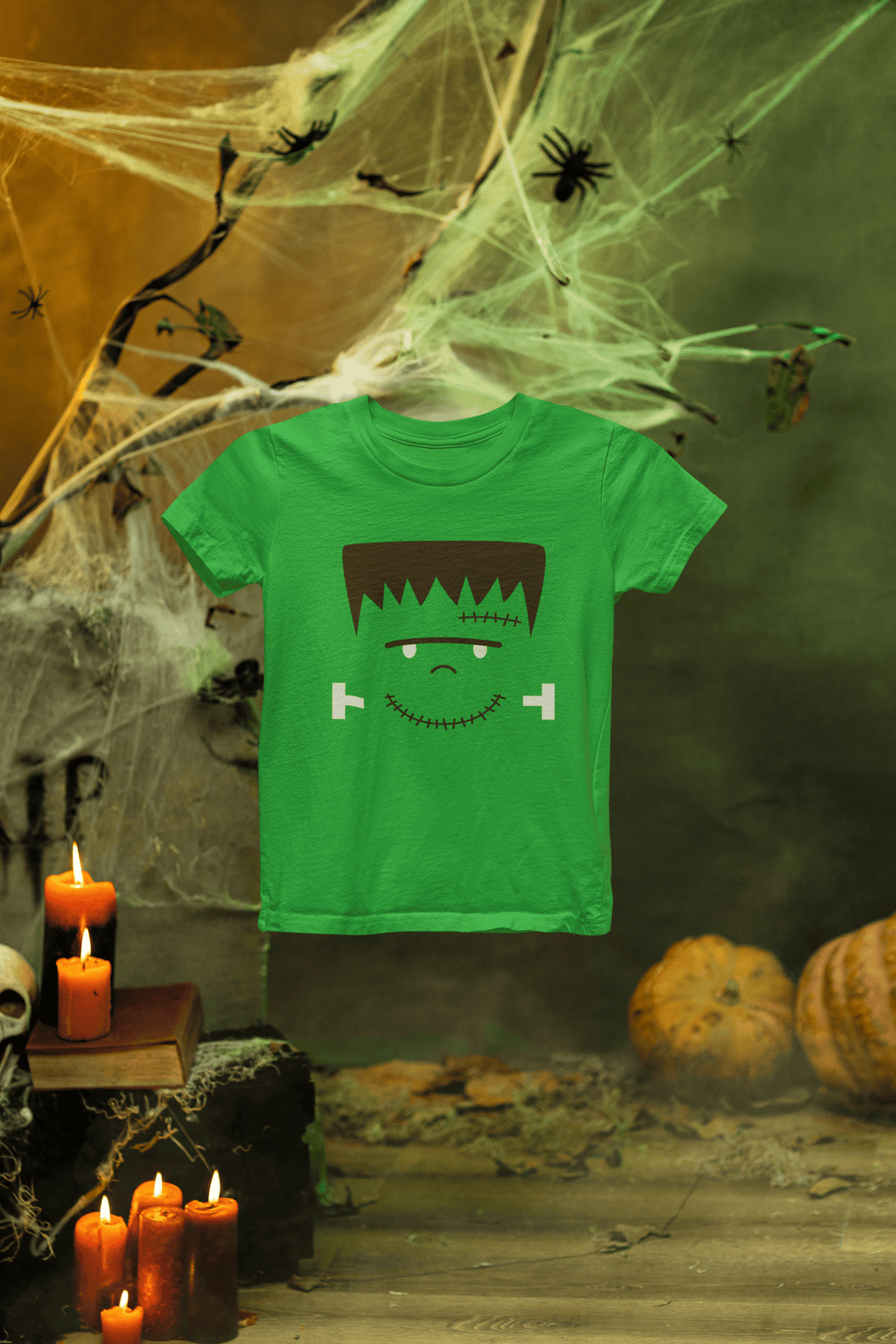My Store Halloween Kids Frankenstein Halloween Sweatshirt | Green Monster Jumper