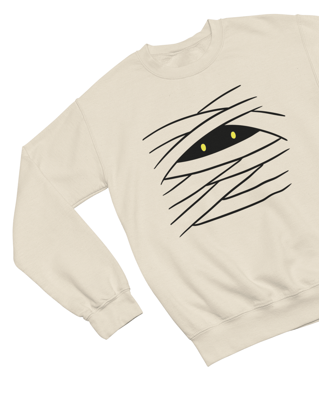 My Store Halloween Sweatshirt / Beige / 3-4 years Kids Mummy Eye Halloween Sweatshirt | Minimal Spooky Jumper