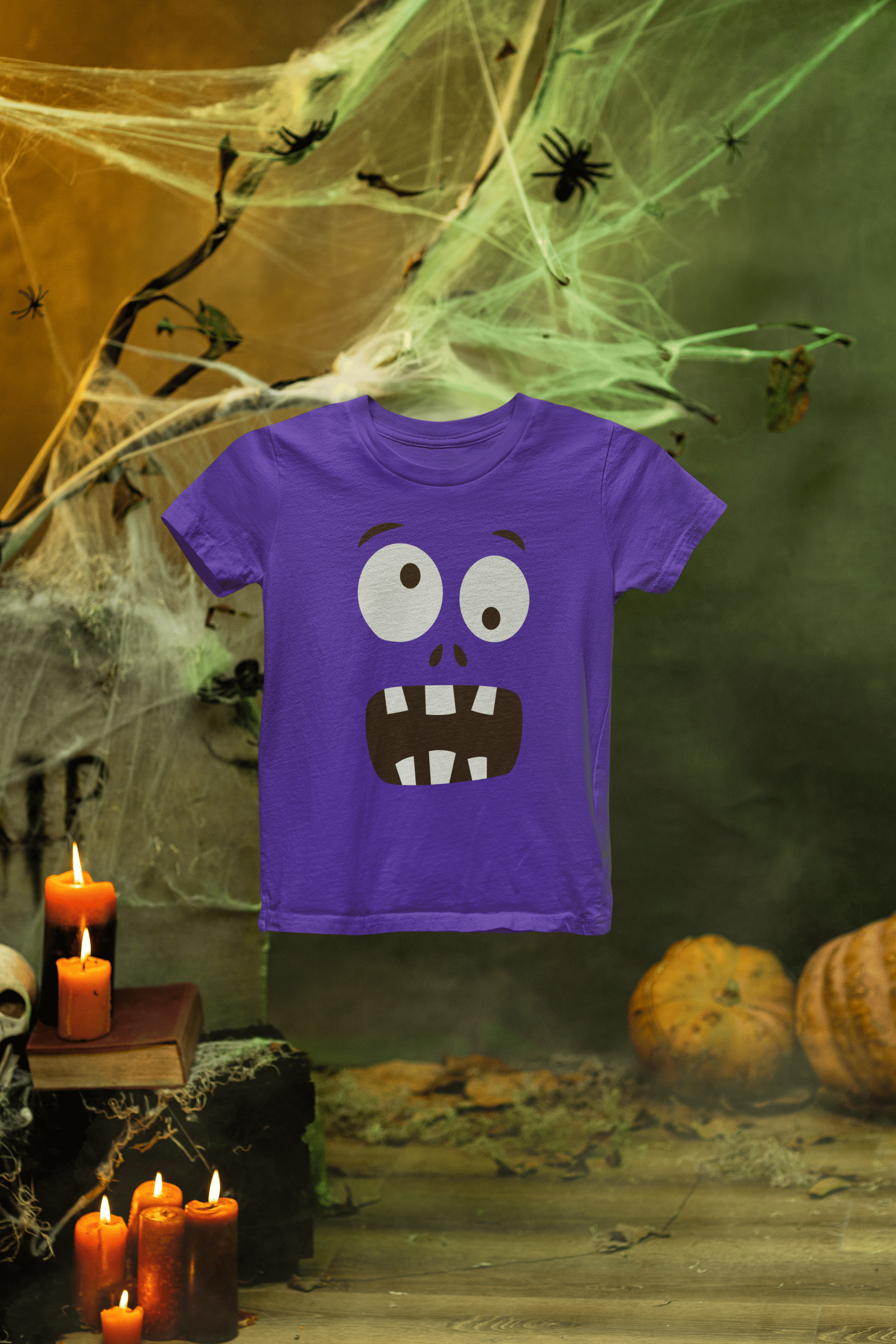 My Store Halloween Kids Purple Monster Halloween Sweatshirt | Funny Spooky Jumper