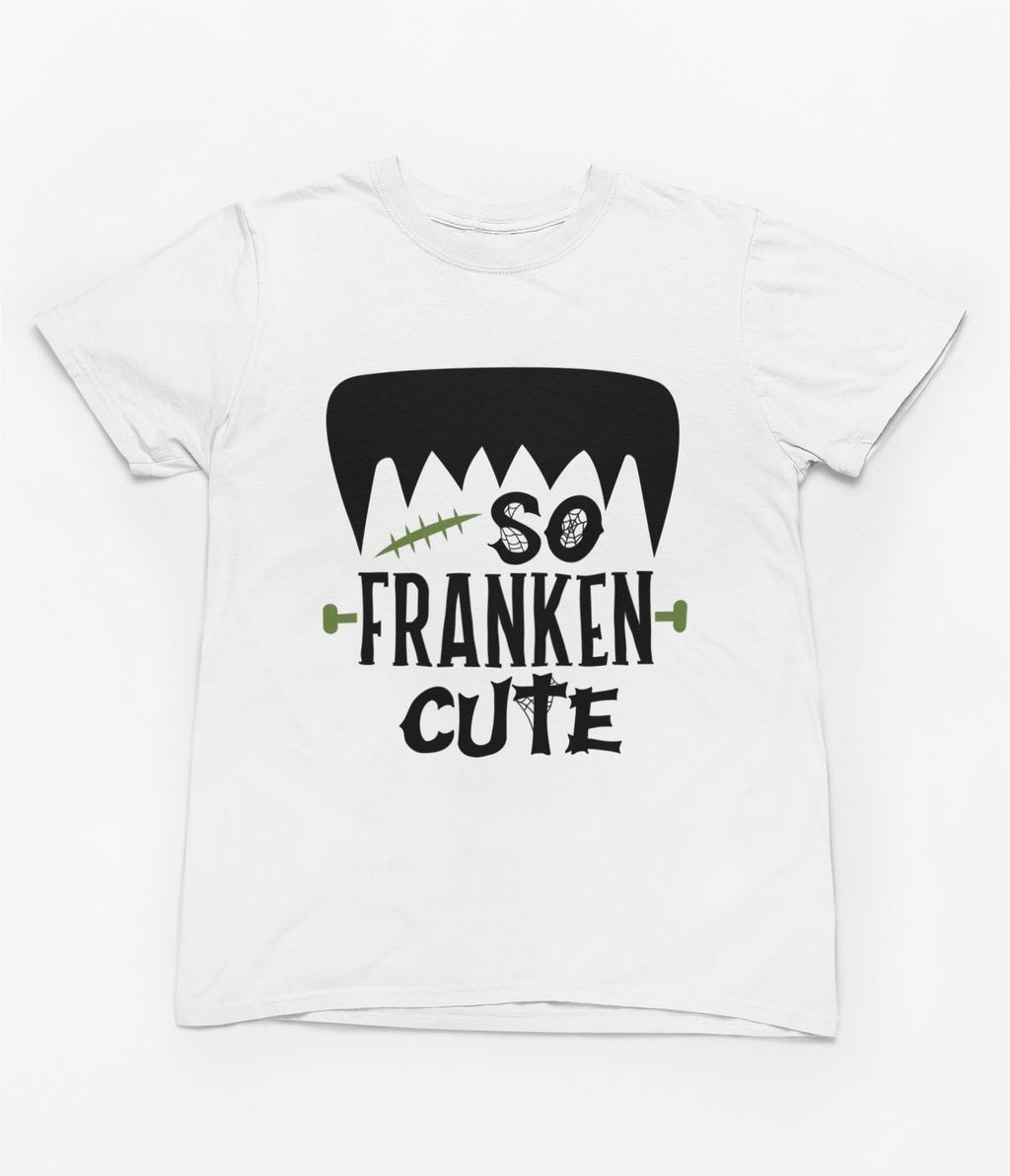 My Store Halloween T-Shirt / 3-4 years Kids So Franken Cute Halloween Sweatshirt | Funny Monster Jumper