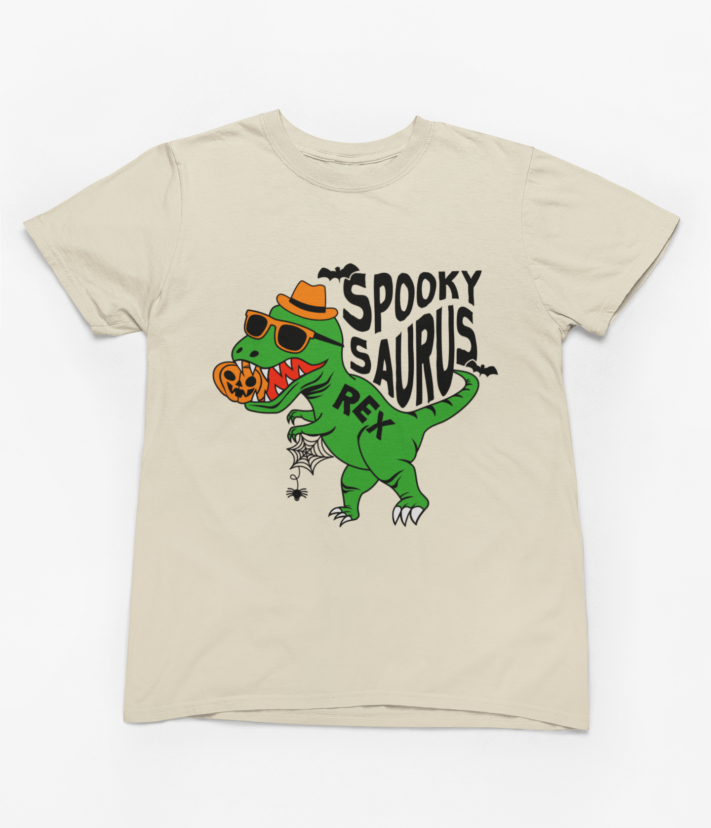 My Store Halloween T-Shirt / 3-4 years / Beige Kids Spookysaurus Rex Halloween Sweatshirt | Dinosaur Jumper