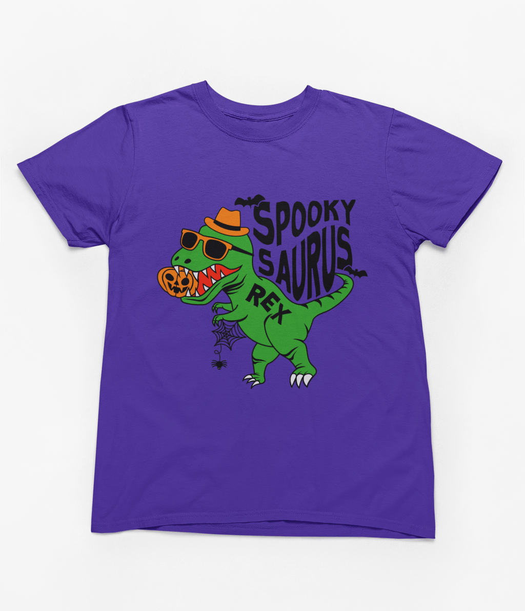 My Store Halloween T-Shirt / 3-4 years / Purple Kids Spookysaurus Rex Halloween Sweatshirt | Dinosaur Jumper