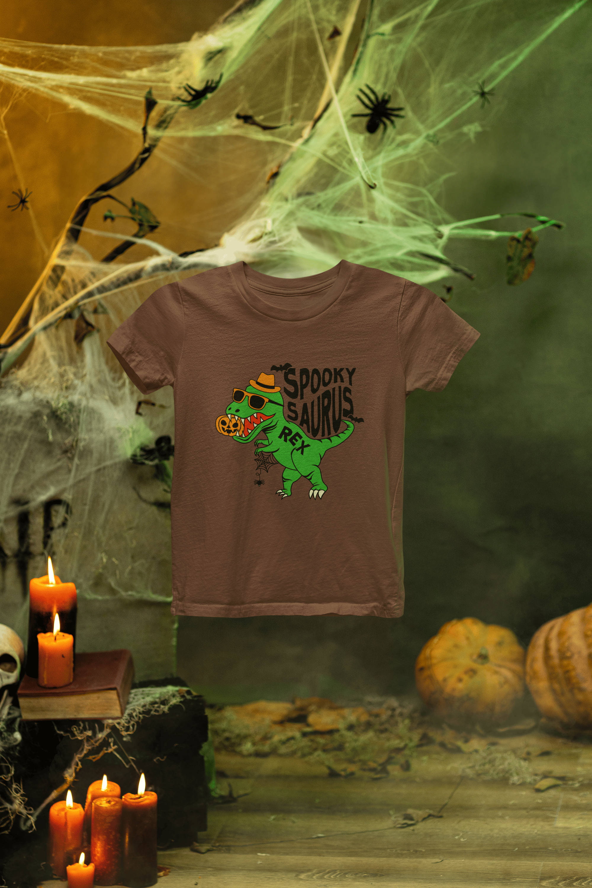 My Store Halloween Kids Spookysaurus Rex Halloween Sweatshirt | Dinosaur Jumper