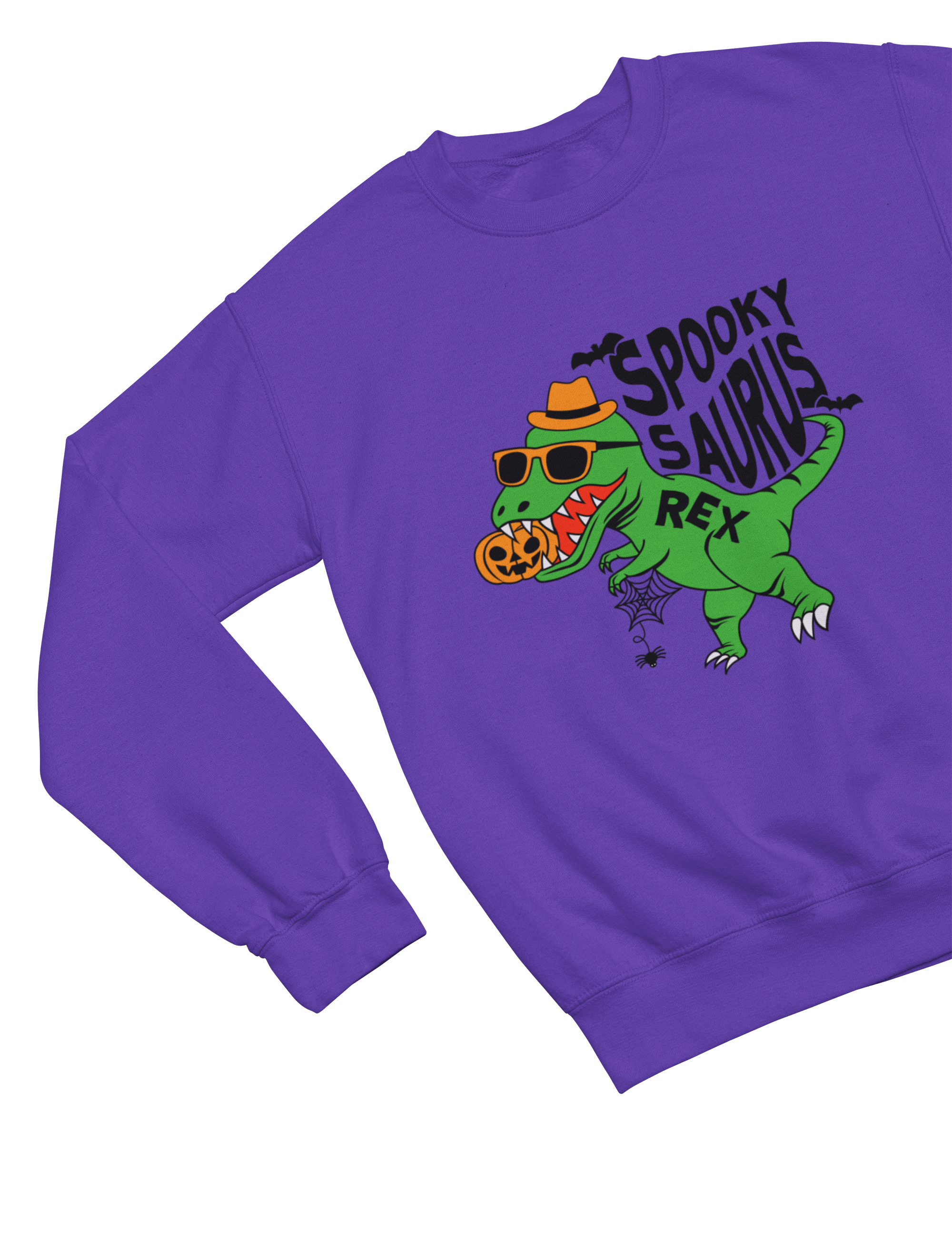 My Store Halloween Sweatshirt / 3-4 years / Purple Kids Spookysaurus Rex Halloween Sweatshirt | Dinosaur Jumper