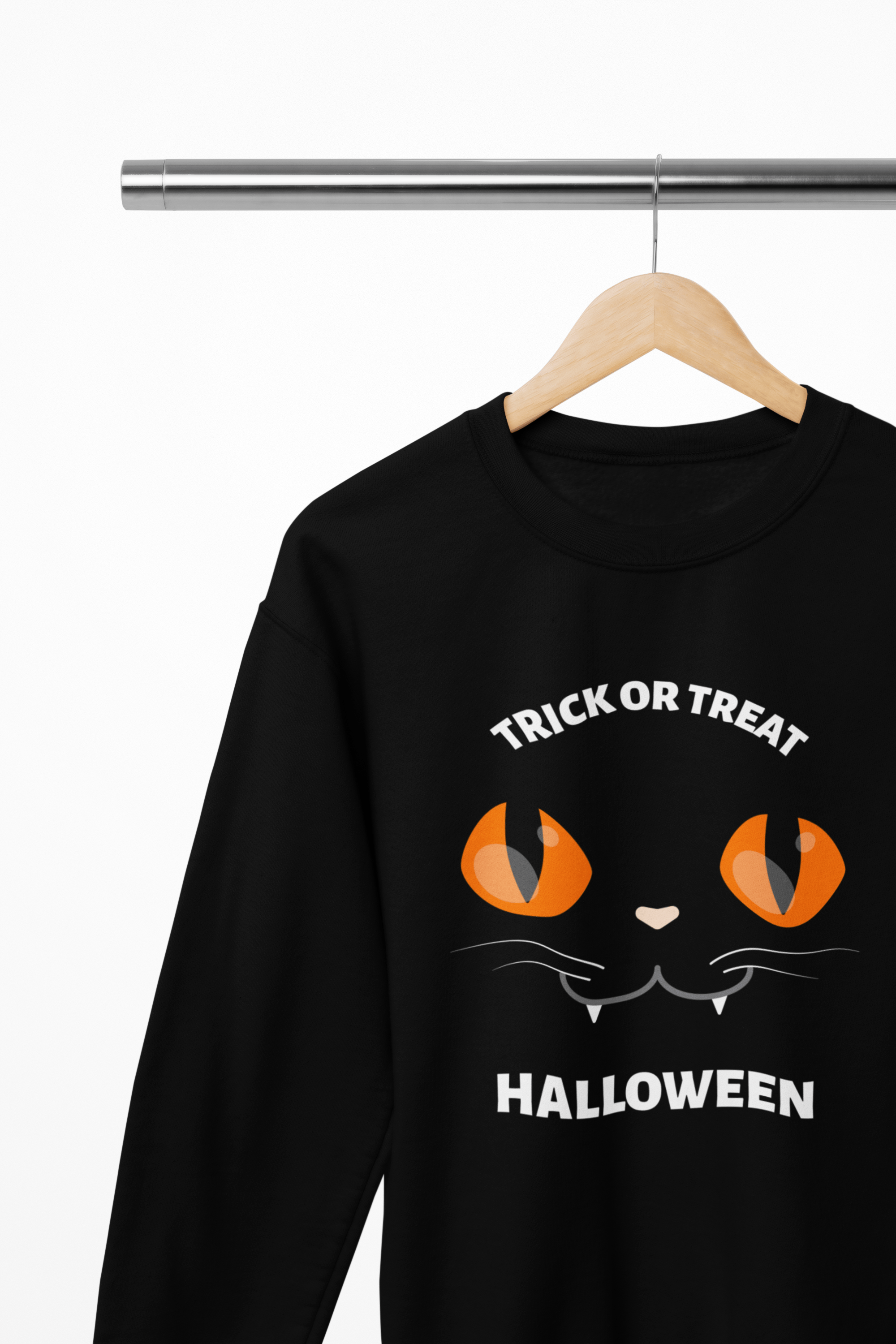 My Store Halloween Kids Trick or Treat Halloween Cat Sweatshirt | Spooky Jumper