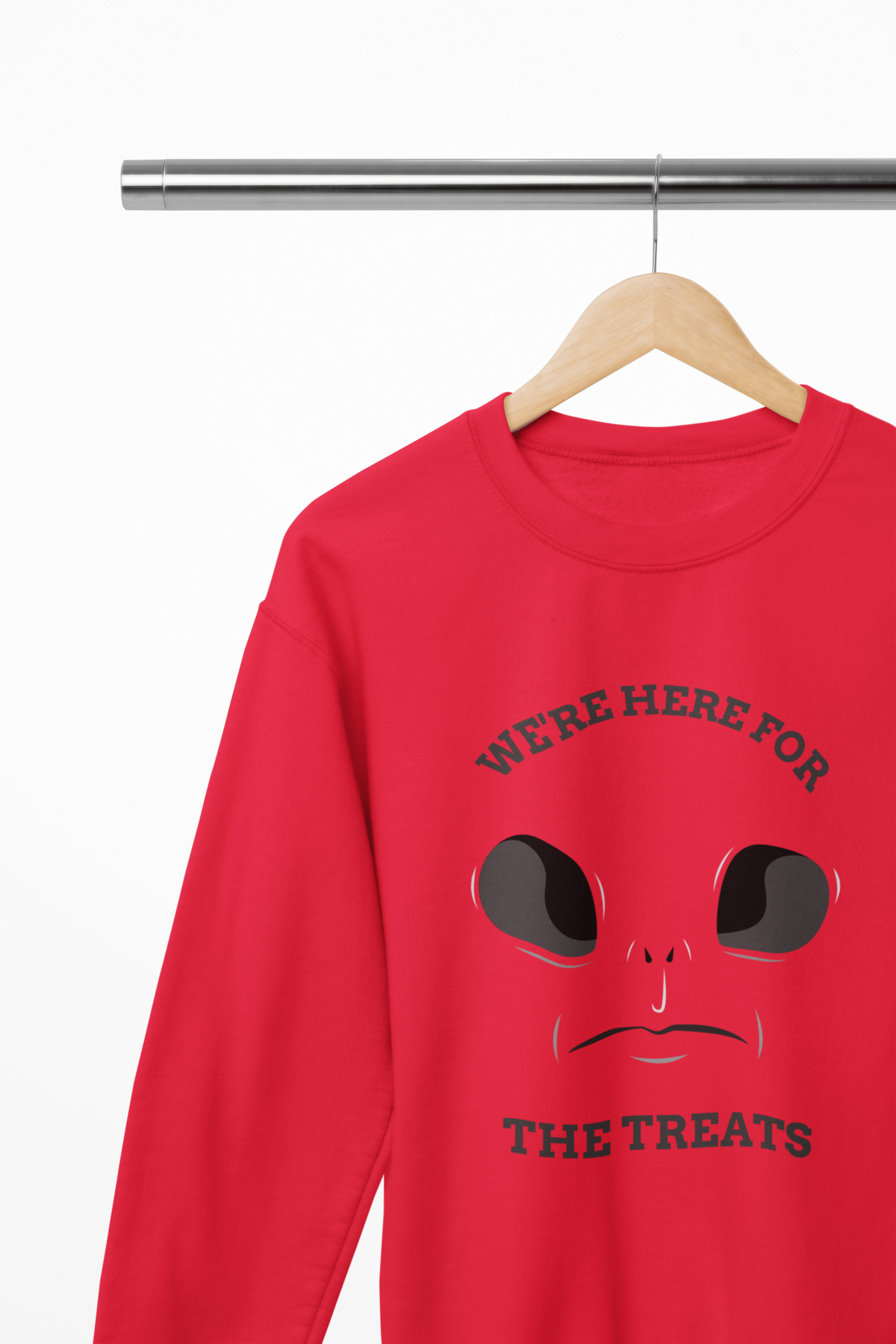My Store Halloween Kids We’re Here for the Treats Sweatshirt | Alien Halloween Jumper