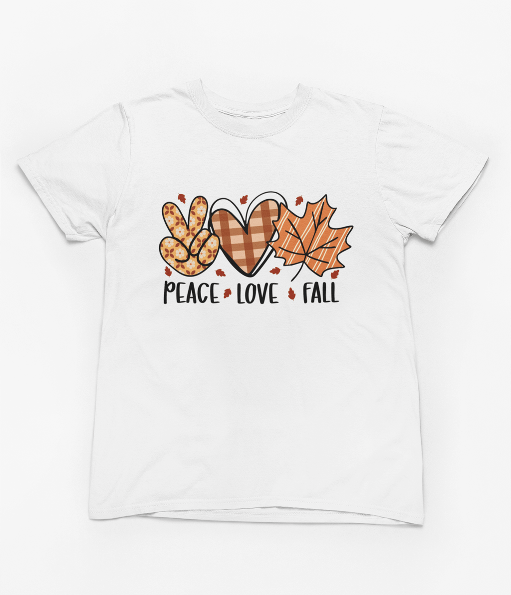 My Store Halloween T-Shirt / S (Adult) / White Peace Love Fall Sweatshirt | Retro Autumn Cozy Jumper