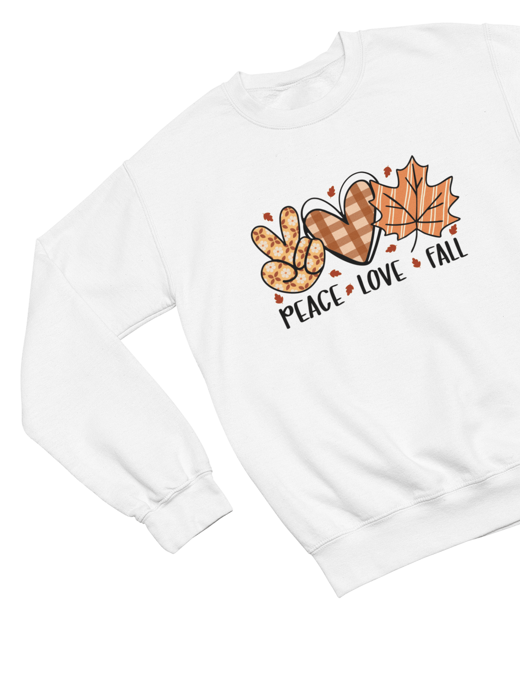 My Store Halloween Sweatshirt / S (Adult) / White Peace Love Fall Sweatshirt | Retro Autumn Cozy Jumper