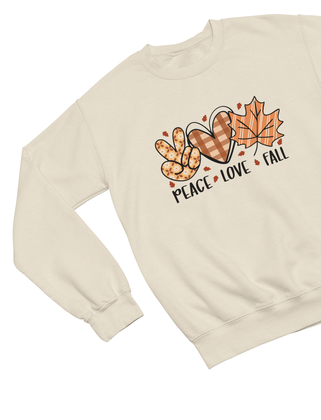 My Store Halloween Sweatshirt / S (Adult) / Beige Peace Love Fall Sweatshirt | Retro Autumn Cozy Jumper