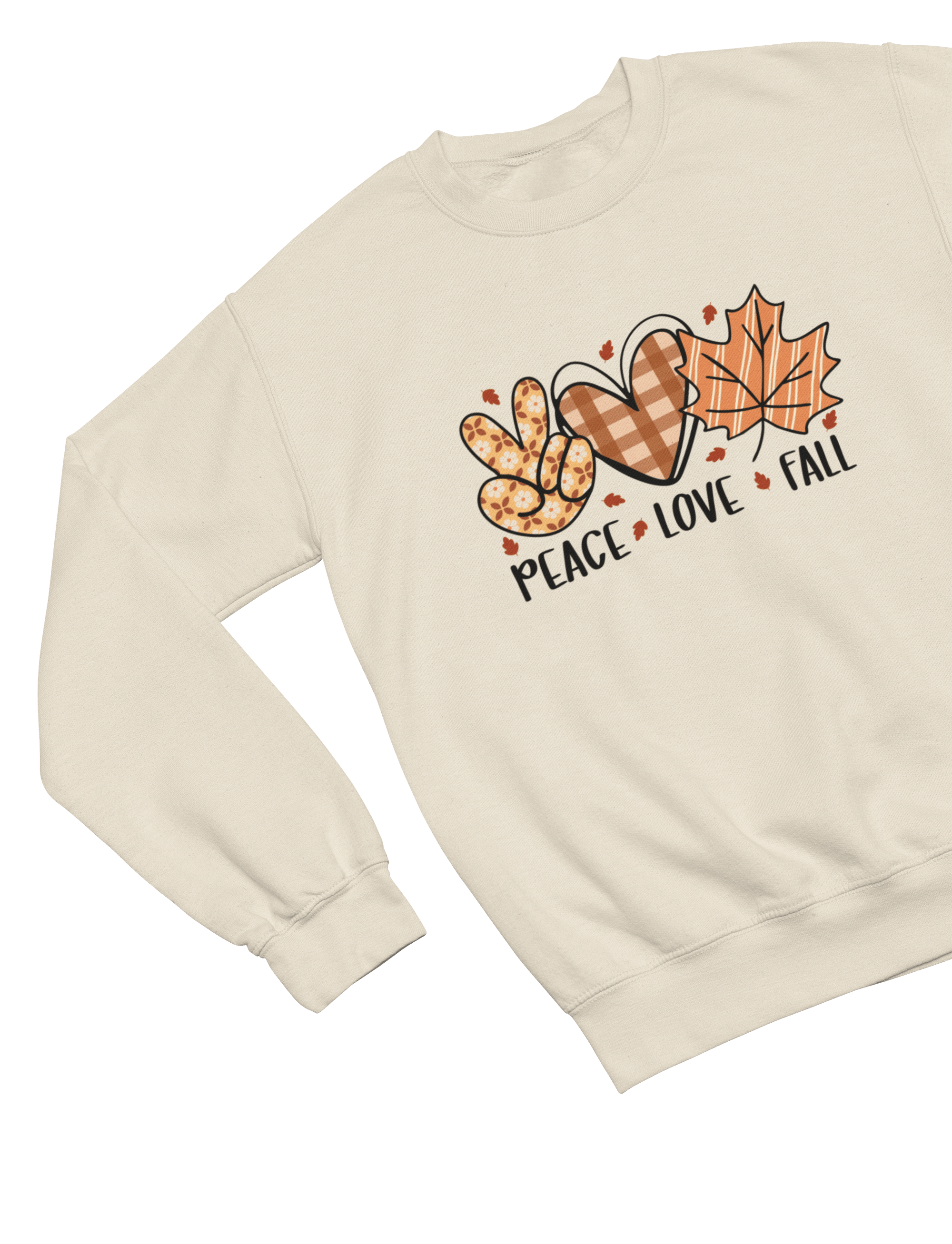 My Store Halloween Sweatshirt / S (Adult) / Beige Peace Love Fall Sweatshirt | Retro Autumn Cozy Jumper