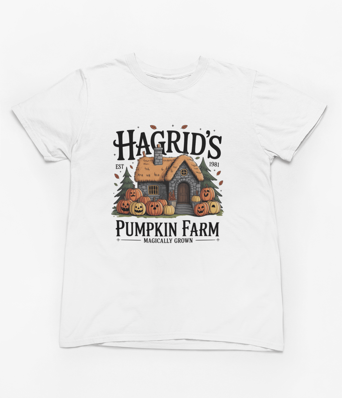 My Store Halloween T-Shirt / S (Adult) / White Pumpkin Farm Sweatshirt | Rustic Autumn Cottagecore Jumper