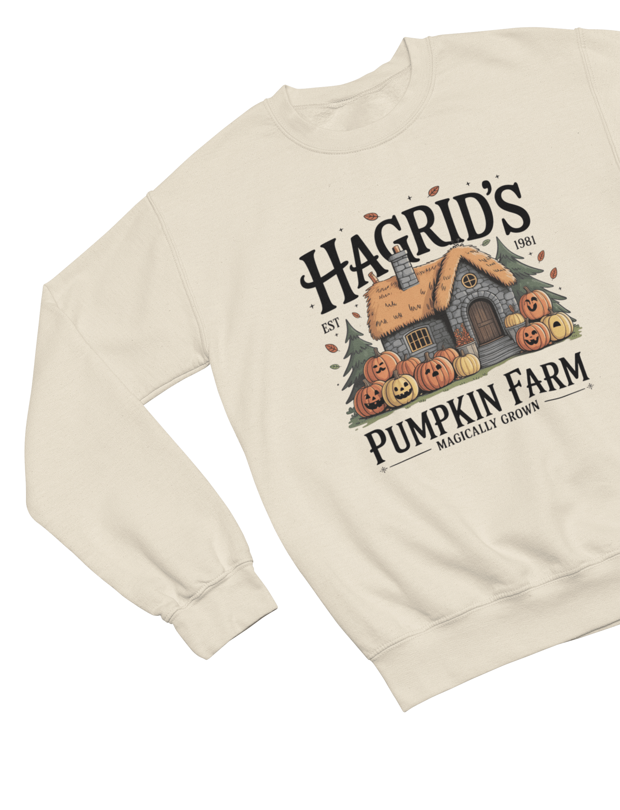My Store Halloween Sweatshirt / S (Adult) / Beige Pumpkin Farm Sweatshirt | Rustic Autumn Cottagecore Jumper