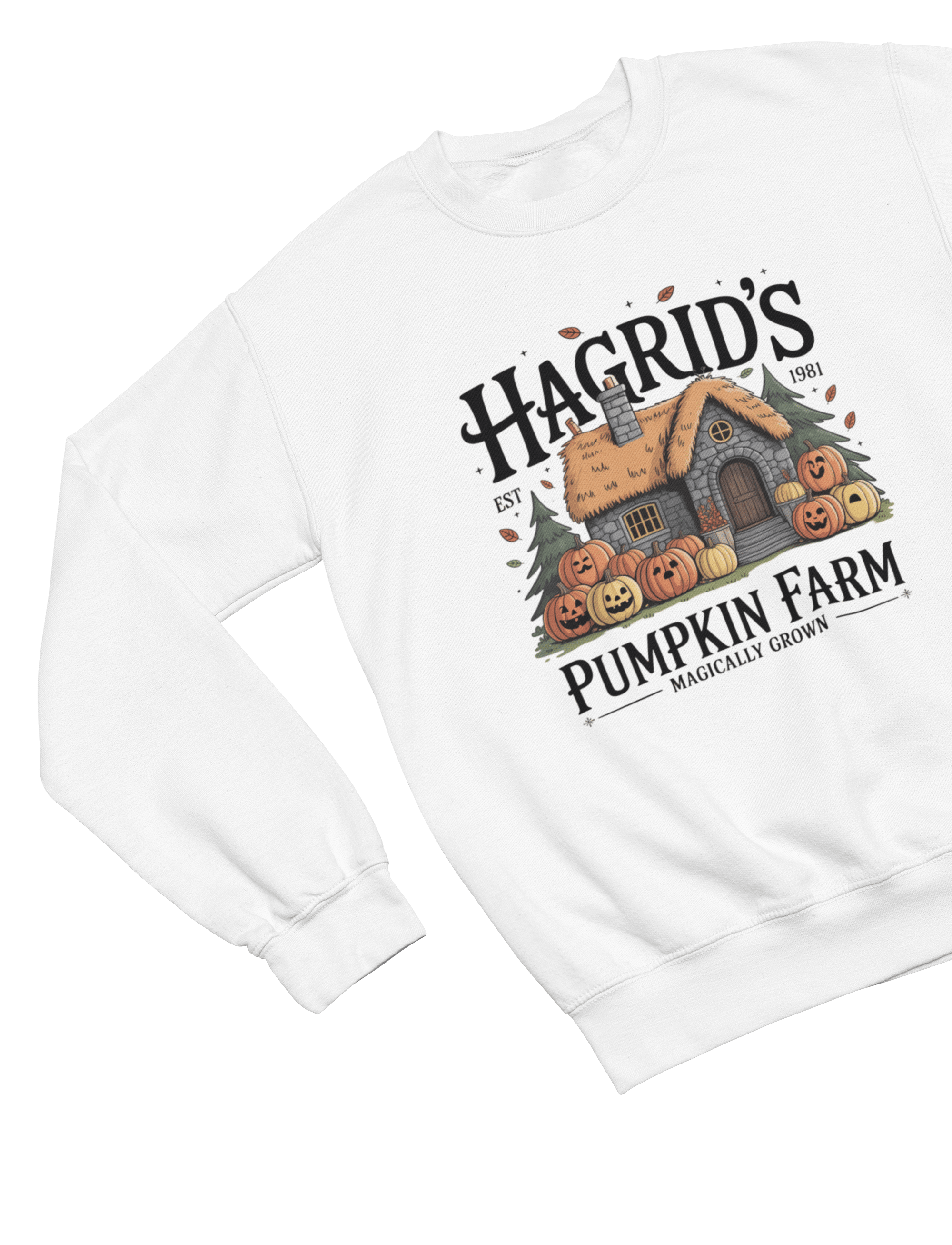 My Store Halloween Sweatshirt / S (Adult) / White Pumpkin Farm Sweatshirt | Rustic Autumn Cottagecore Jumper
