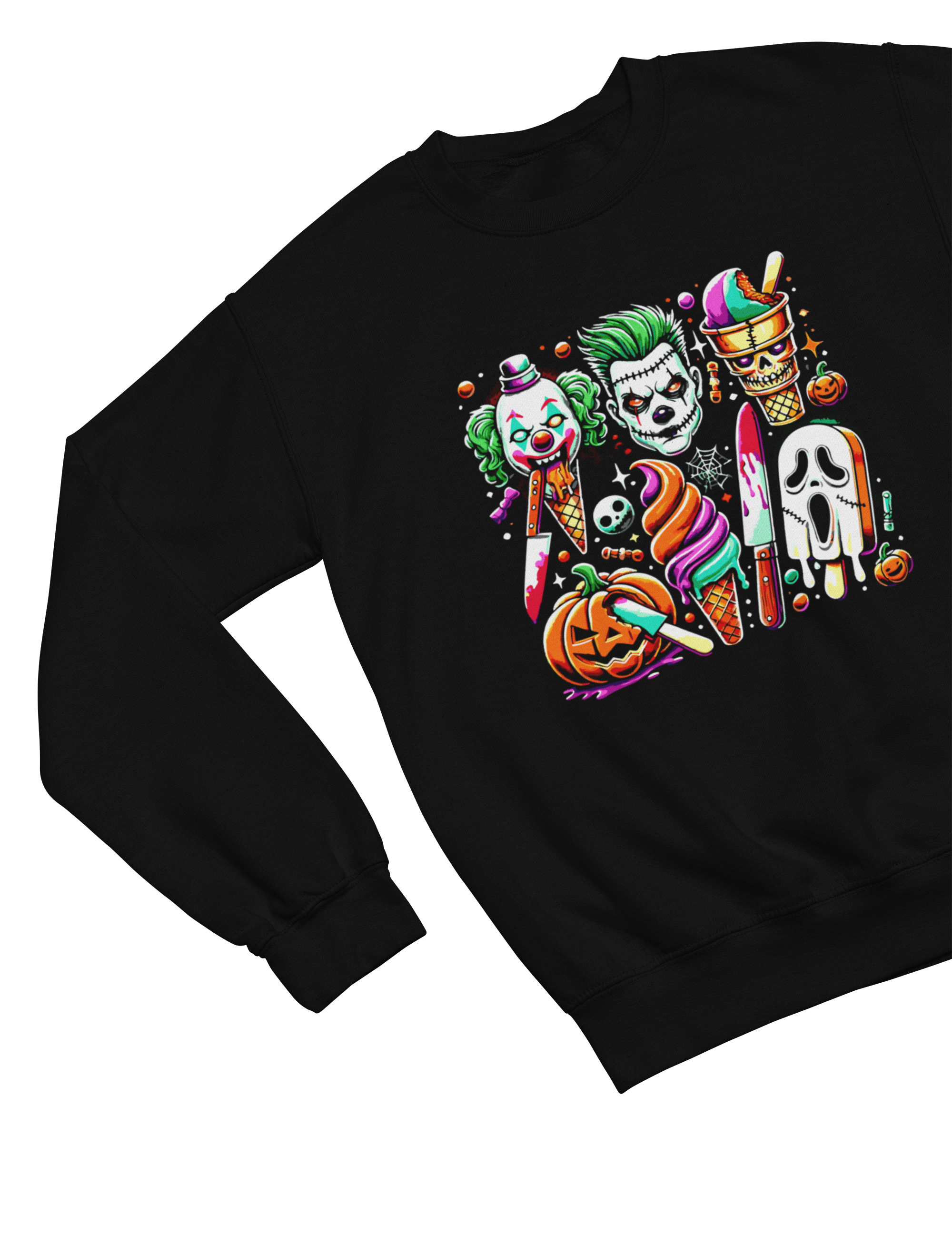 My Store Halloween Spooky Halloween Horror Ice Cream Sweatshirt & T-Shirt – Halloween Clown & Ghost Top