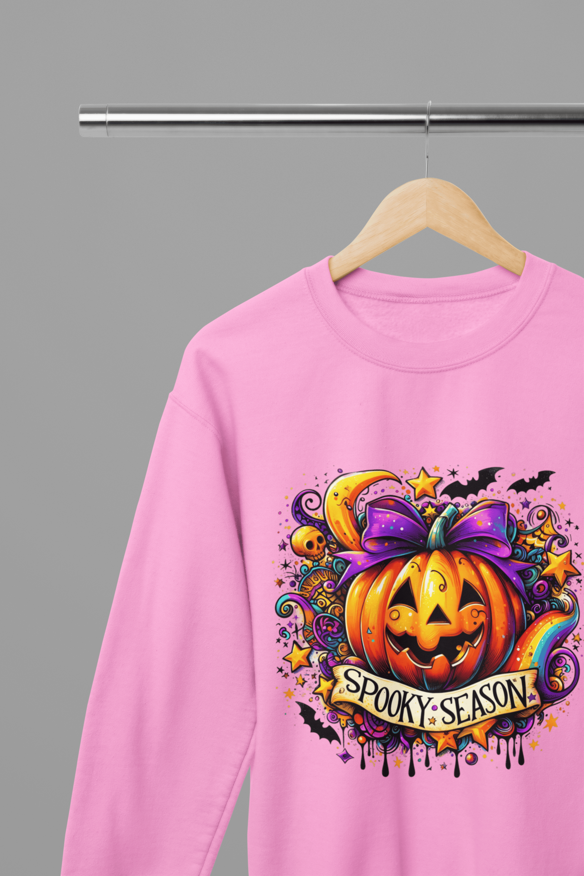 My Store Halloween Pink / Small / Sweatshirt Spooky Season Pumpkin Sweatshirt & T-Shirt | Halloween Jumper UK