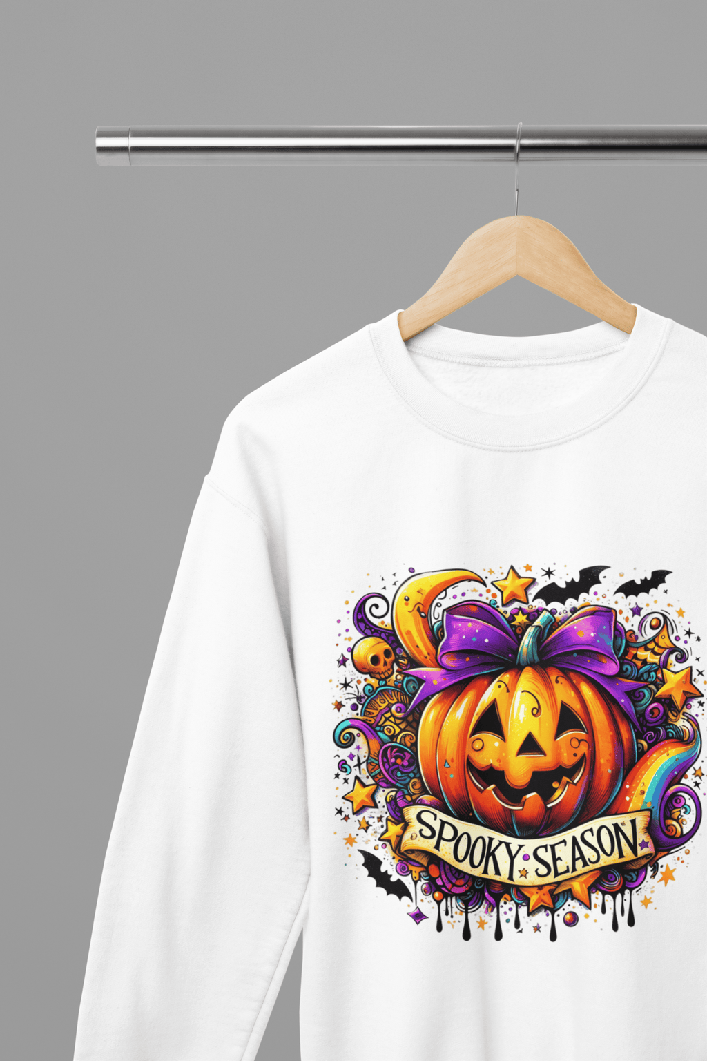 My Store Halloween White / Small / Sweatshirt Spooky Season Pumpkin Sweatshirt & T-Shirt | Halloween Jumper UK