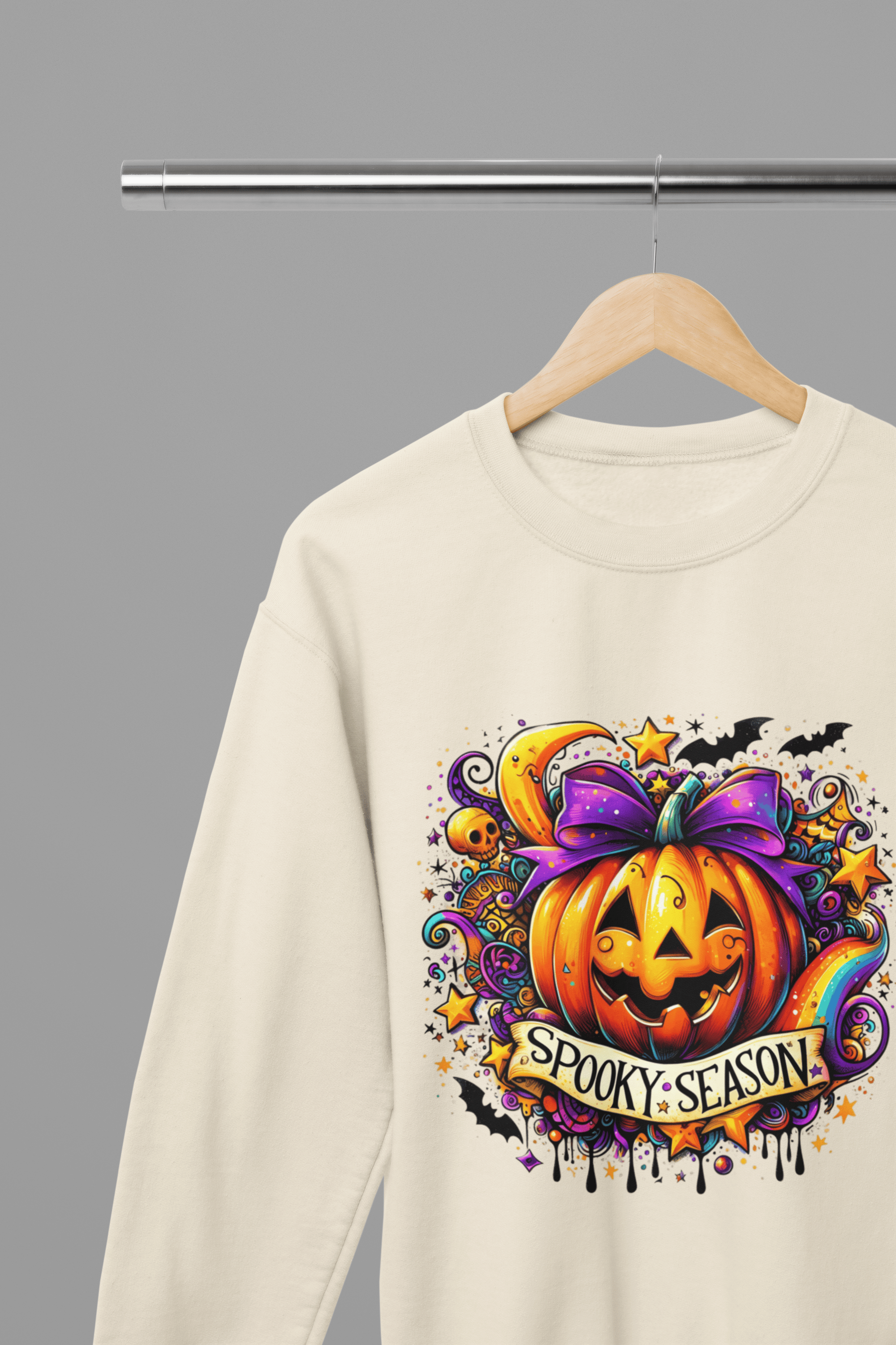 My Store Halloween Beige / Small / Sweatshirt Spooky Season Pumpkin Sweatshirt & T-Shirt | Halloween Jumper UK